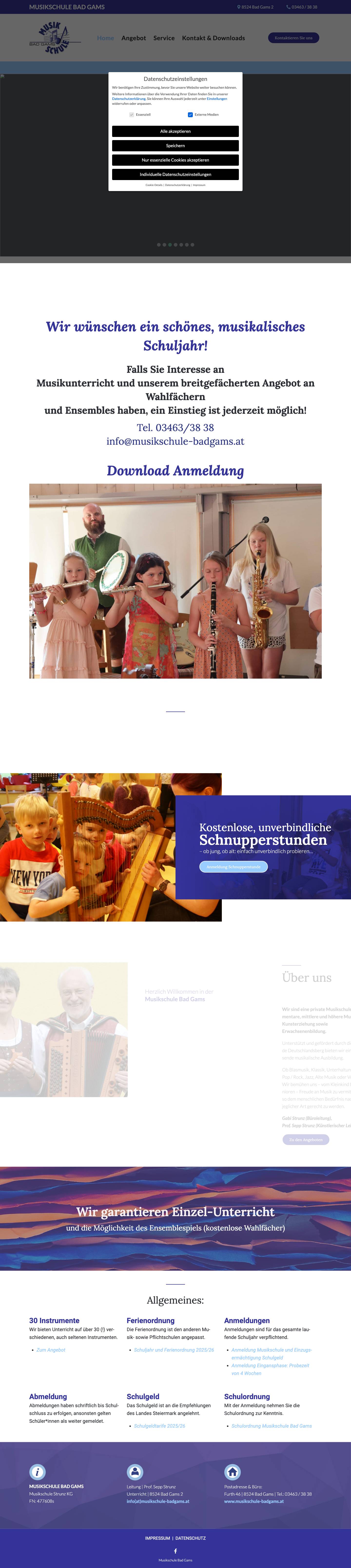 Musikschule Bad Gams - Full Screenshot