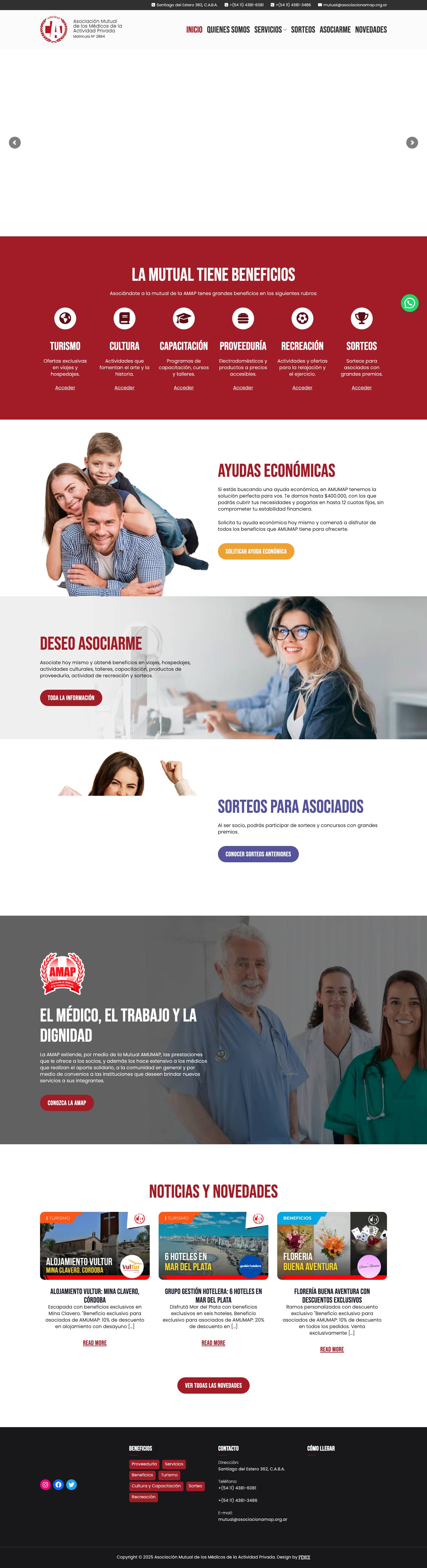 Asociación Mutual de los Médicos de la Actividad Privada – Matricula N° 2864WhatsApp - Full Screenshot