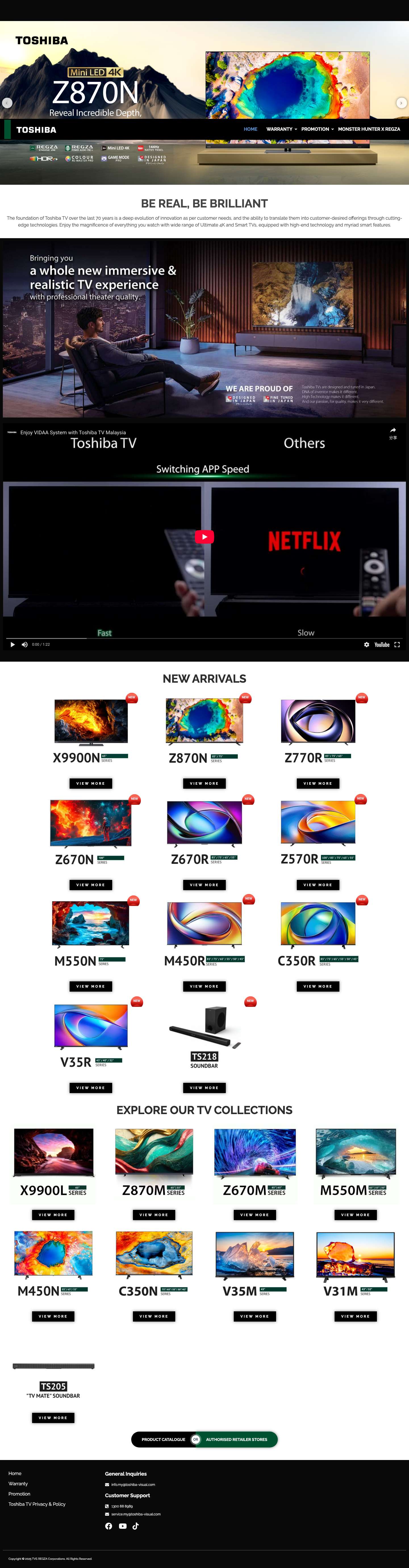 Toshiba TV Main Page - TOSHIBA TV MALAYSIA - Full Screenshot