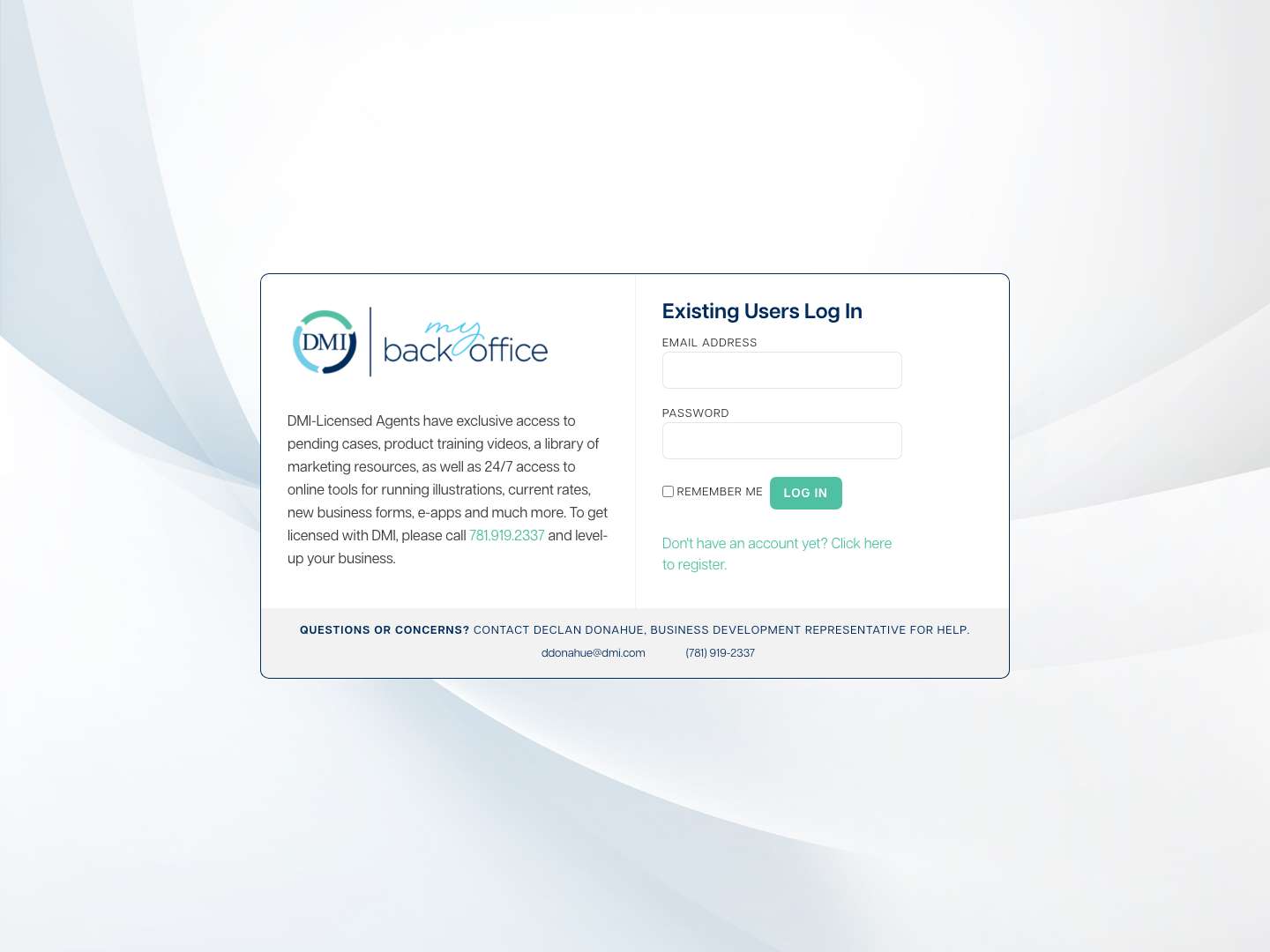 DMI | My Back Office – Where Advisors go to Grow Their Business - Full Screenshot