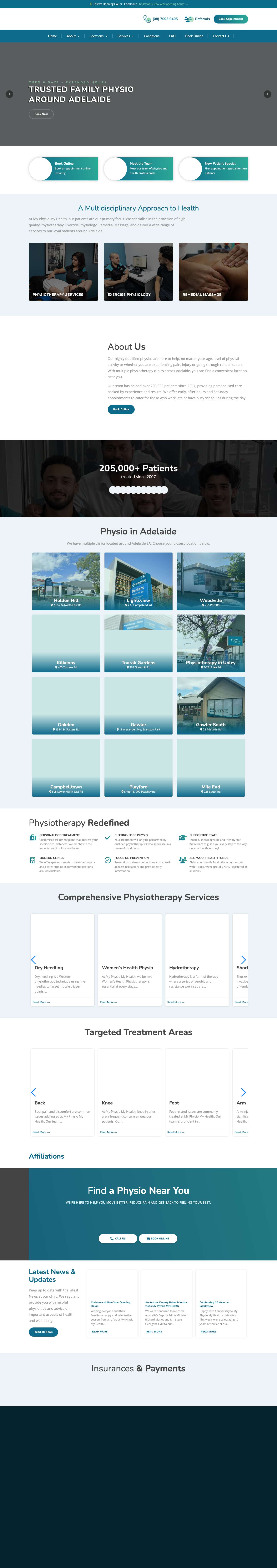 My Physio My Health | Trusted Physiotherapy in Adelaide - Full Screenshot