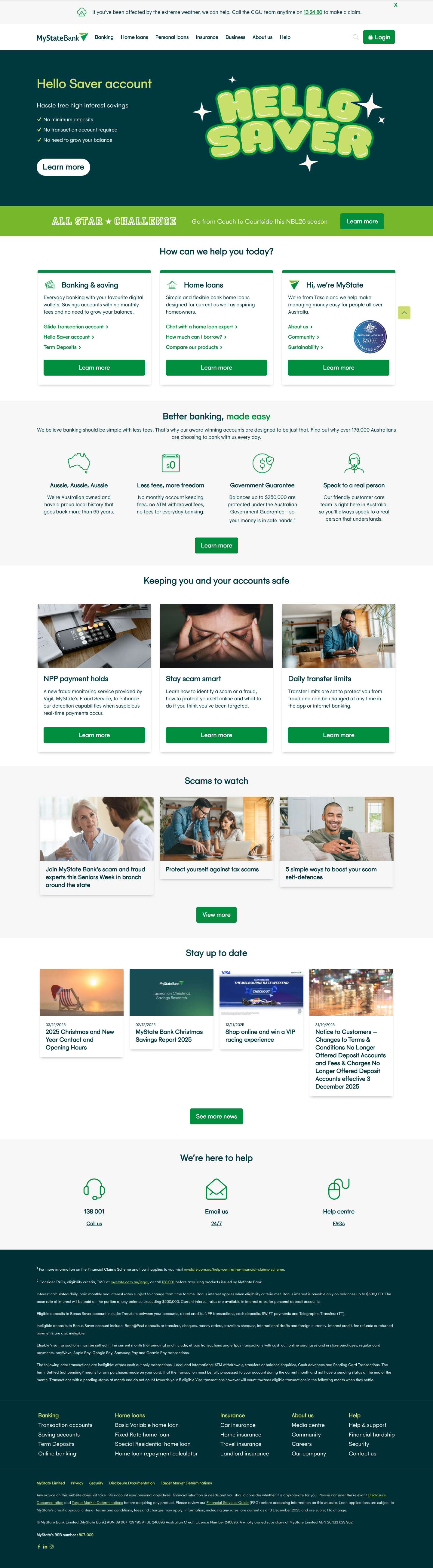 MyState Bank - The Human Way to Bank - Full Screenshot