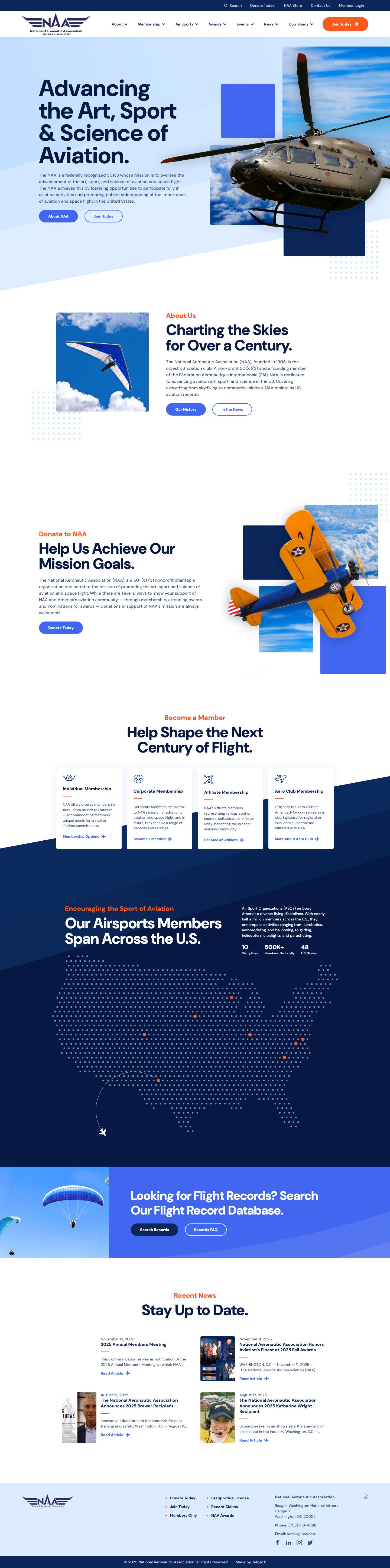 Home | National Aeronautic AssociationNational Aeronautic Association - Full Screenshot