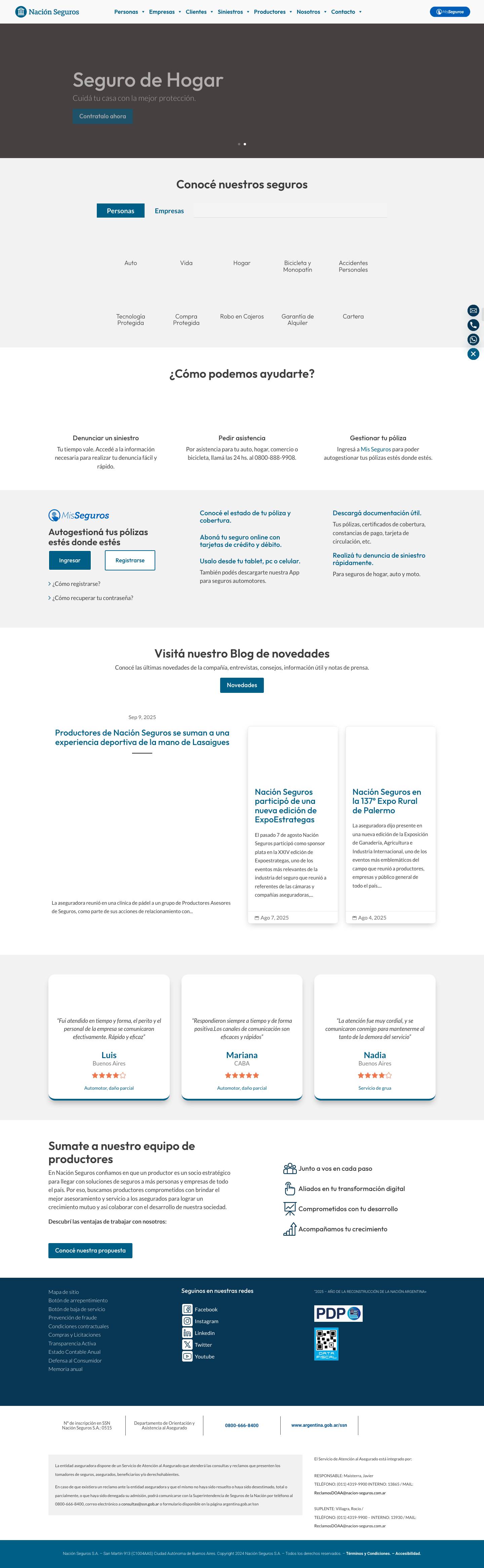 inicio • Nación Segurosinicio • Nación Seguros - Full Screenshot
