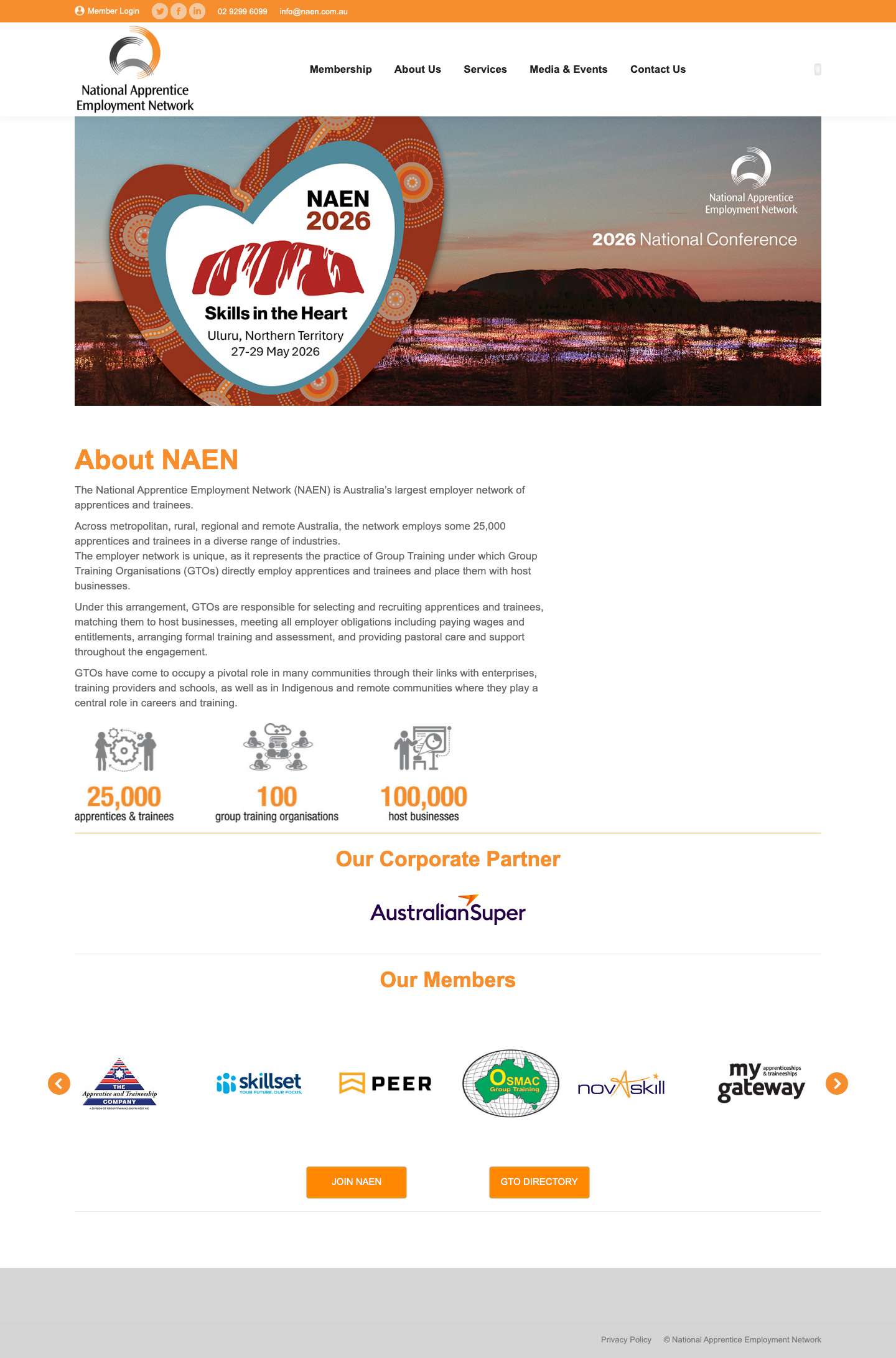 National Apprentice Employment Network – Australia's largest employer network of apprentices and trainees. - Full Screenshot