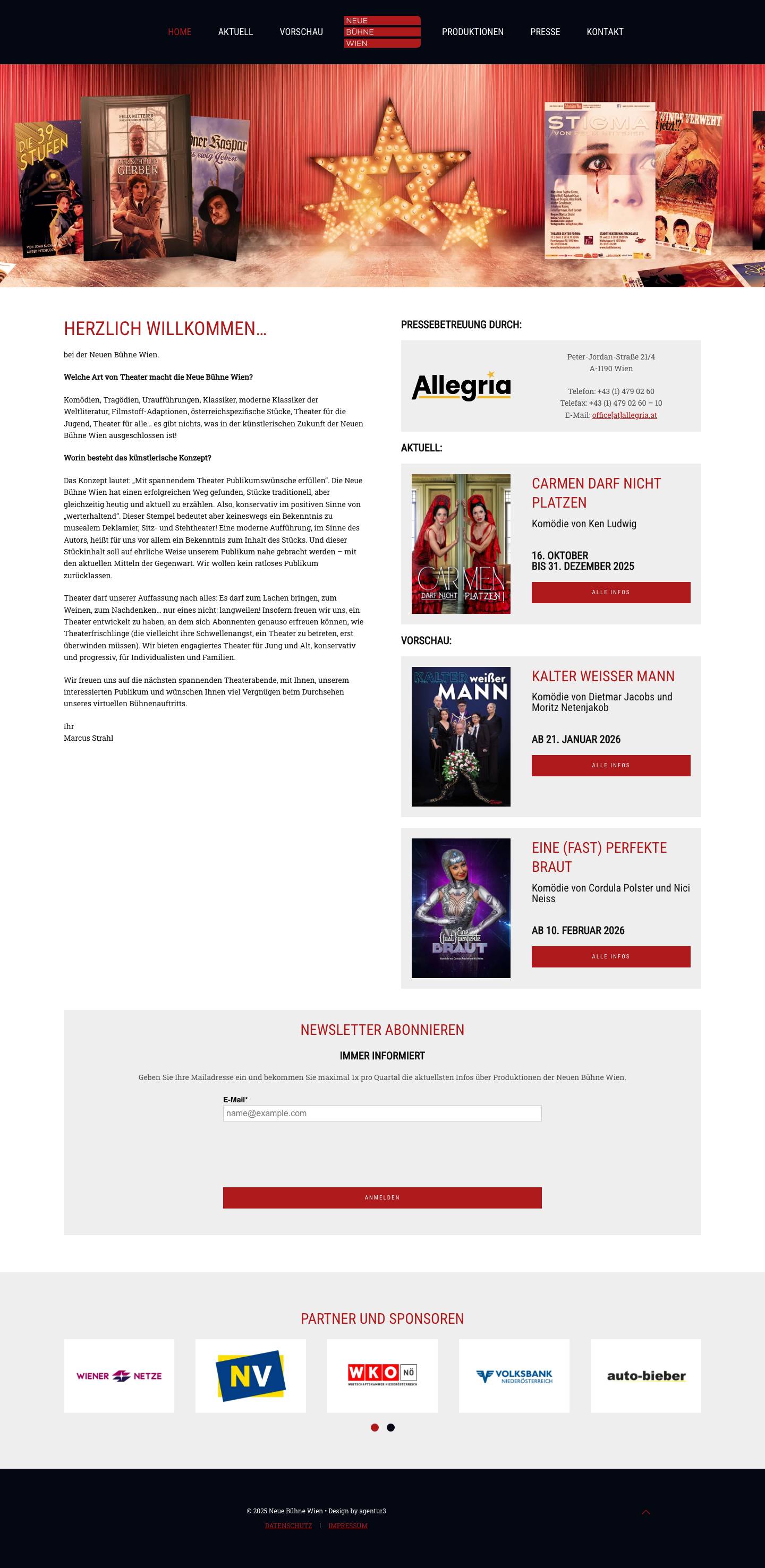 Neue Bühne Wien - Spannendes Theater für unser Publikum - Full Screenshot