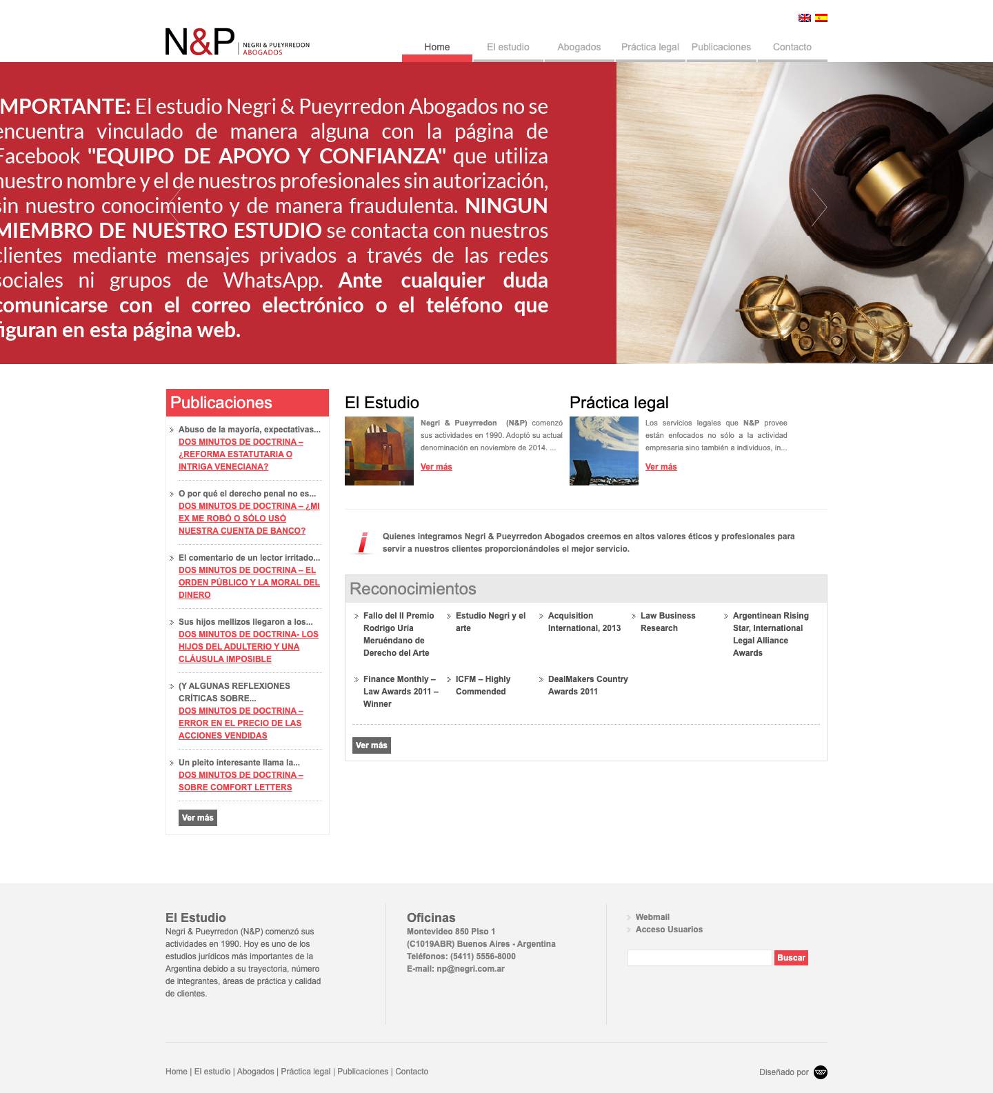 Negri & Pueyrredon | Abogados - Full Screenshot