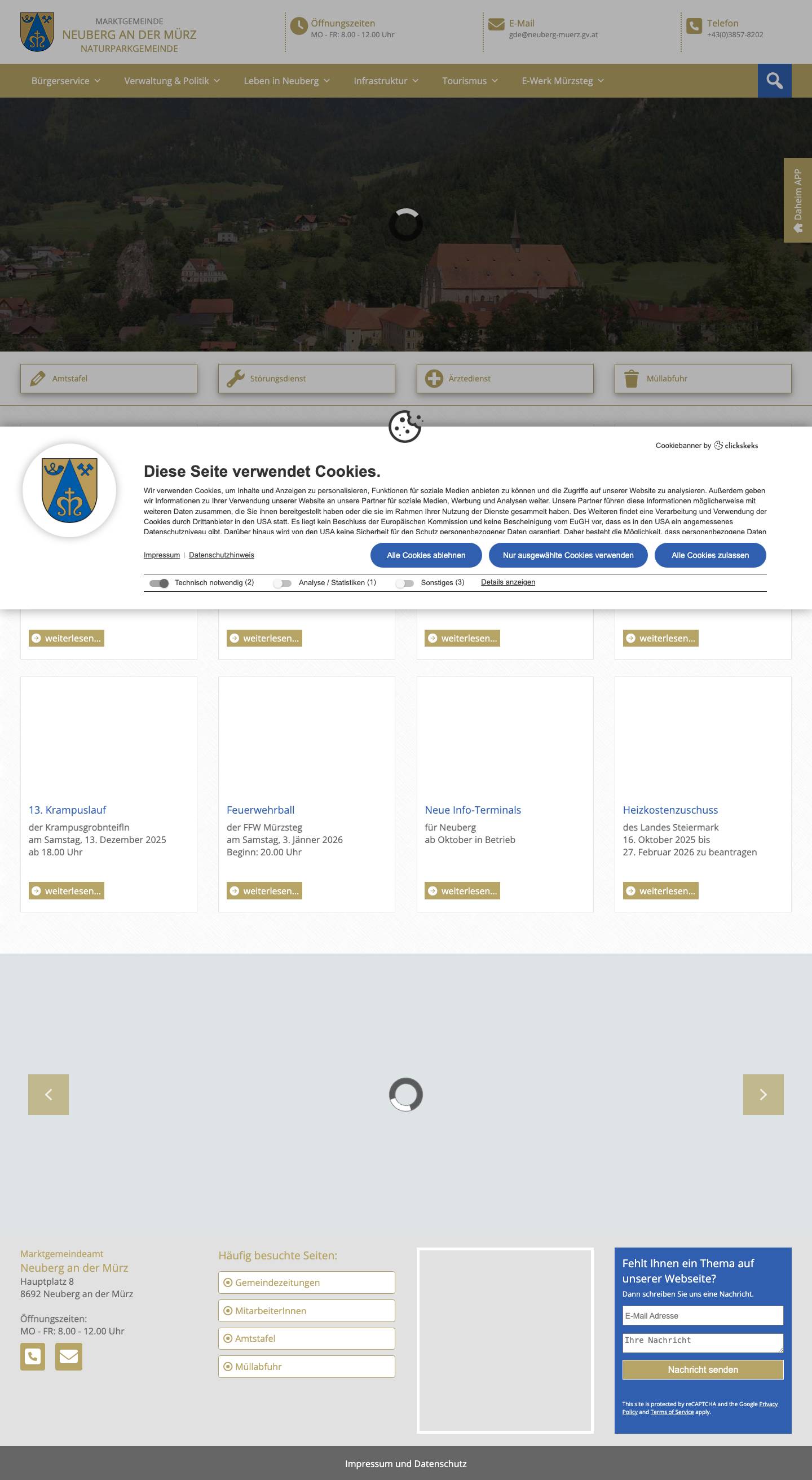 Marktgemeinde Neuberg an der Mürz - Full Screenshot