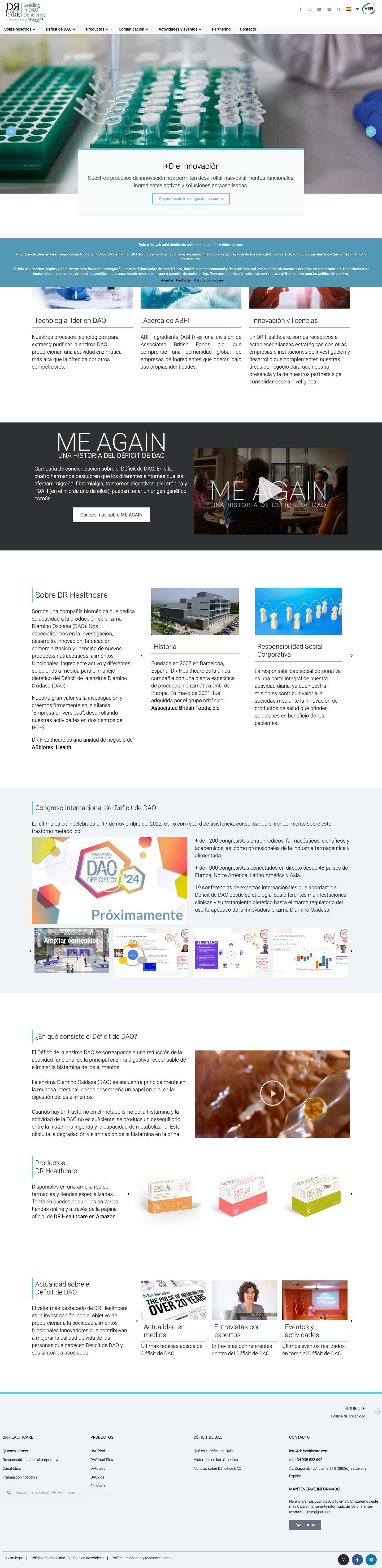 DR Healthcare - Líderes en Déficit de DAO - Full Screenshot