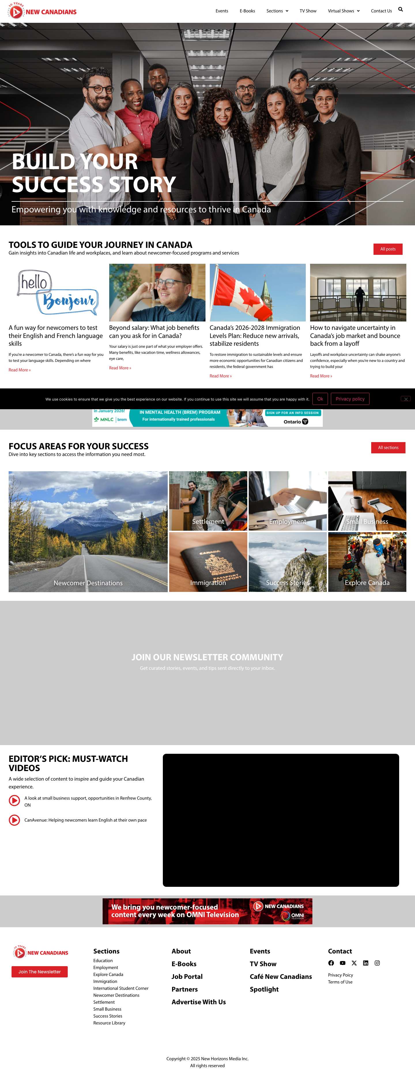 Home - New Canadians - Full Screenshot