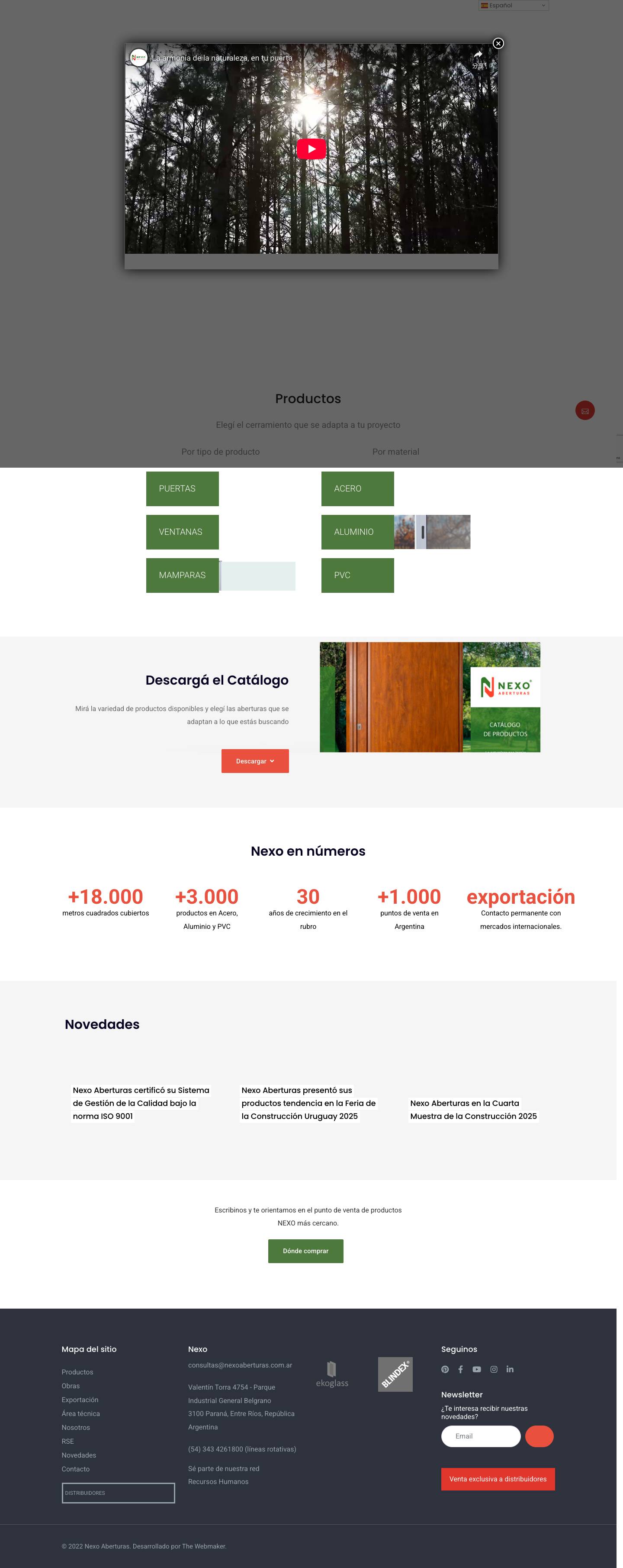 Inicio - Nexo | Aberturas - Full Screenshot