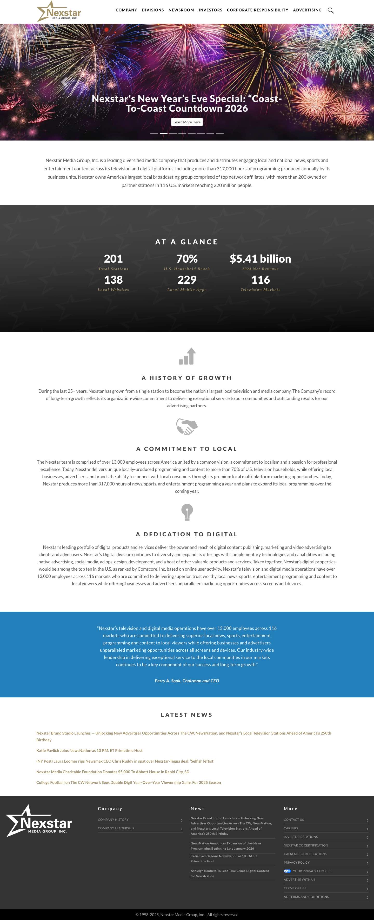 Nexstar Media Group, Inc. | A Leading Local Media Company With National Reach - Full Screenshot