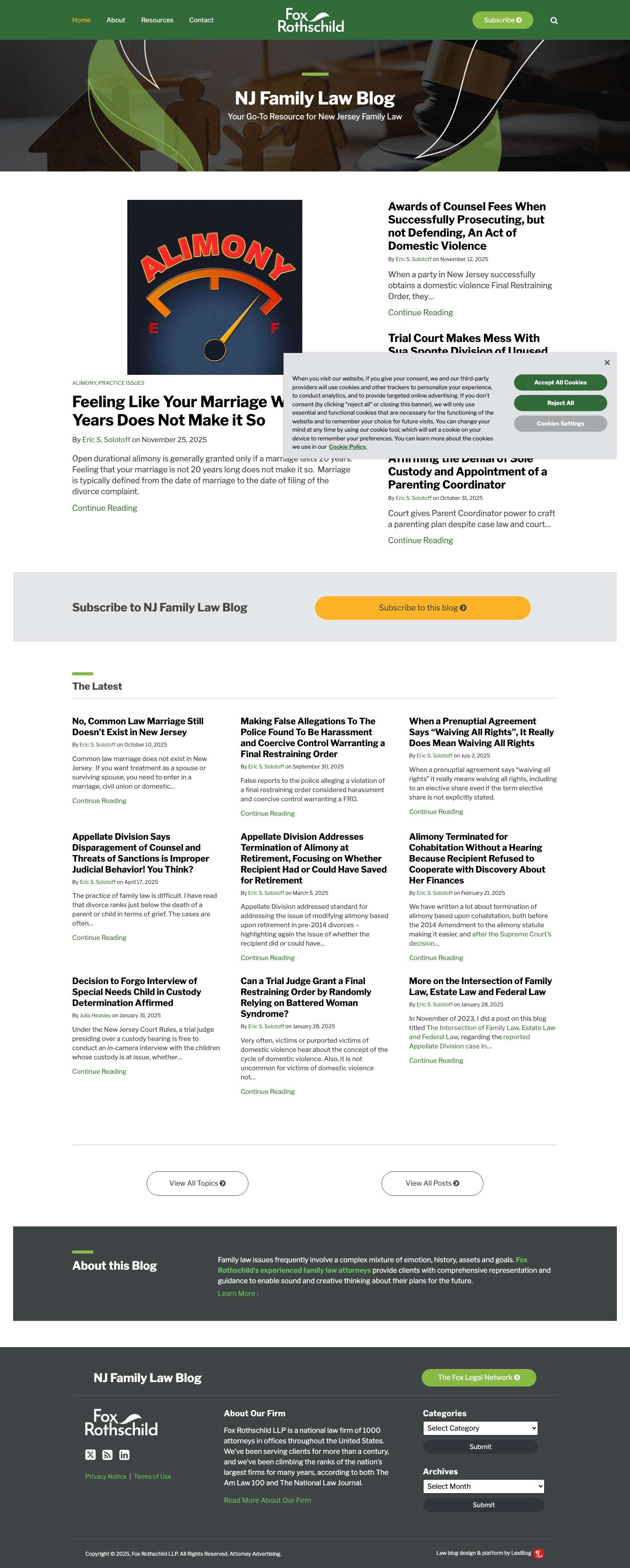 NJ Family Law Blog | New Jersey Divorce & Family Lawyers | Fox Rothschild Law Firm | Fox Rothschild LLPLexBlog Logo - Full Screenshot