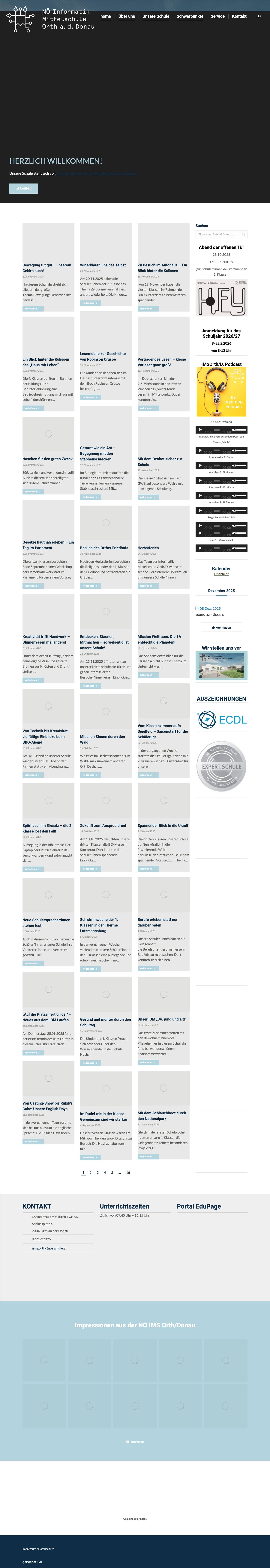 Mittelschule Orth/Donau - Full Screenshot