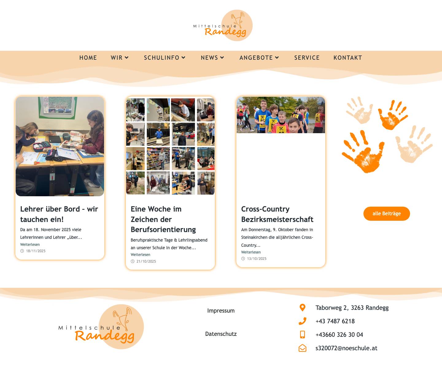 HOME - Mittelschule Randegg - Full Screenshot