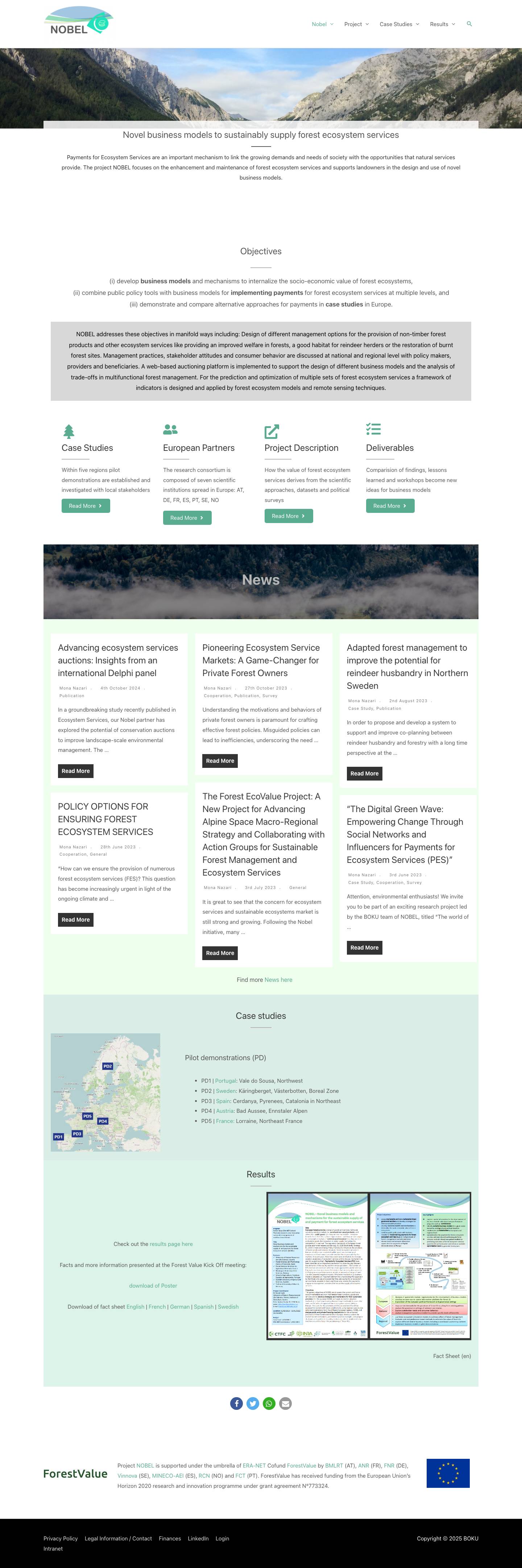 NOBEL - payments for forest ecosystem services - Full Screenshot