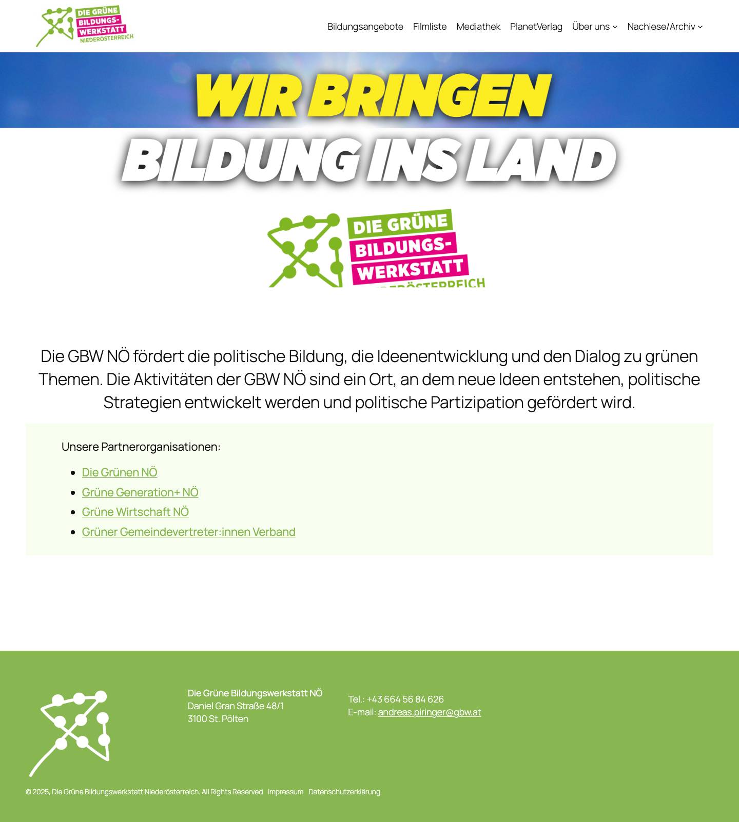 Startseite - GBW NÖ - Full Screenshot