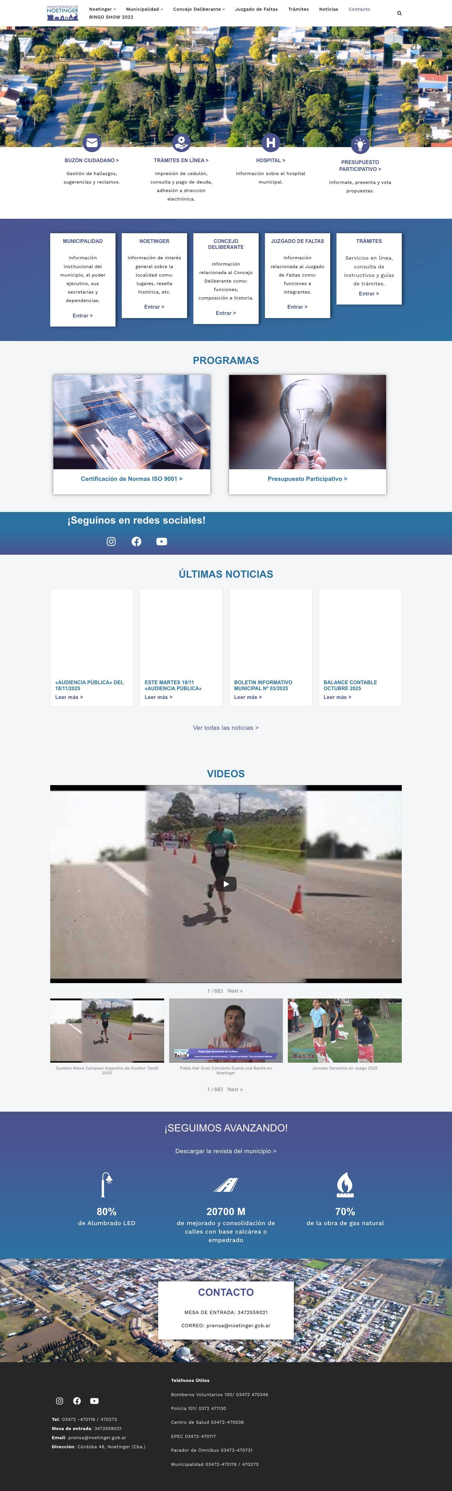 Noetinger – Municipalidad de Noetinger - Full Screenshot
