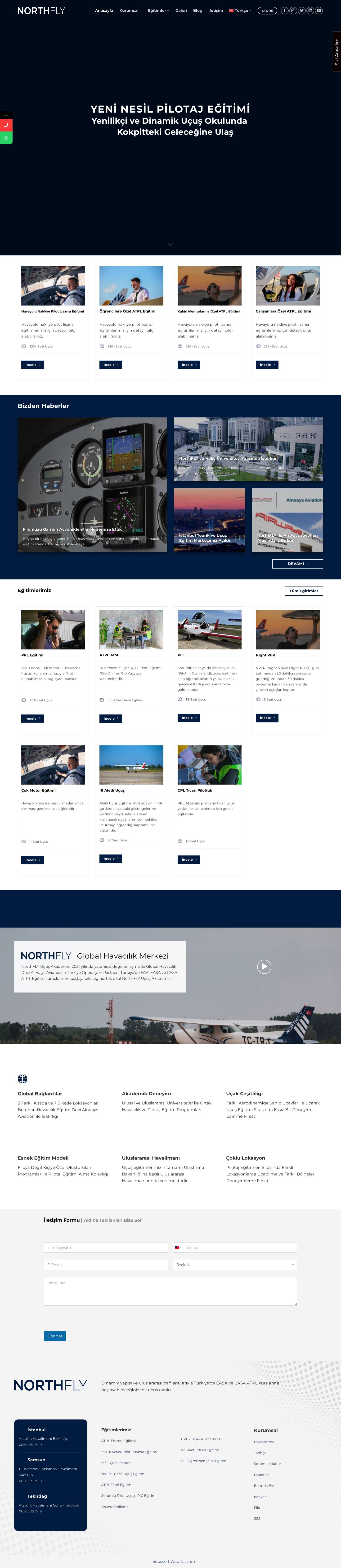 NorthFLY Uçuş Akademisi | Pilotaj Eğitimi | Havacılık Okulu - Full Screenshot