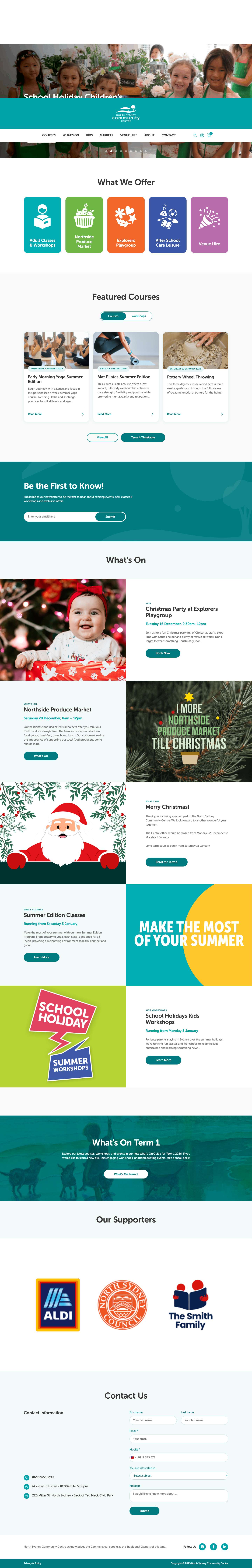 Home - North Sydney Community Centre - Full Screenshot