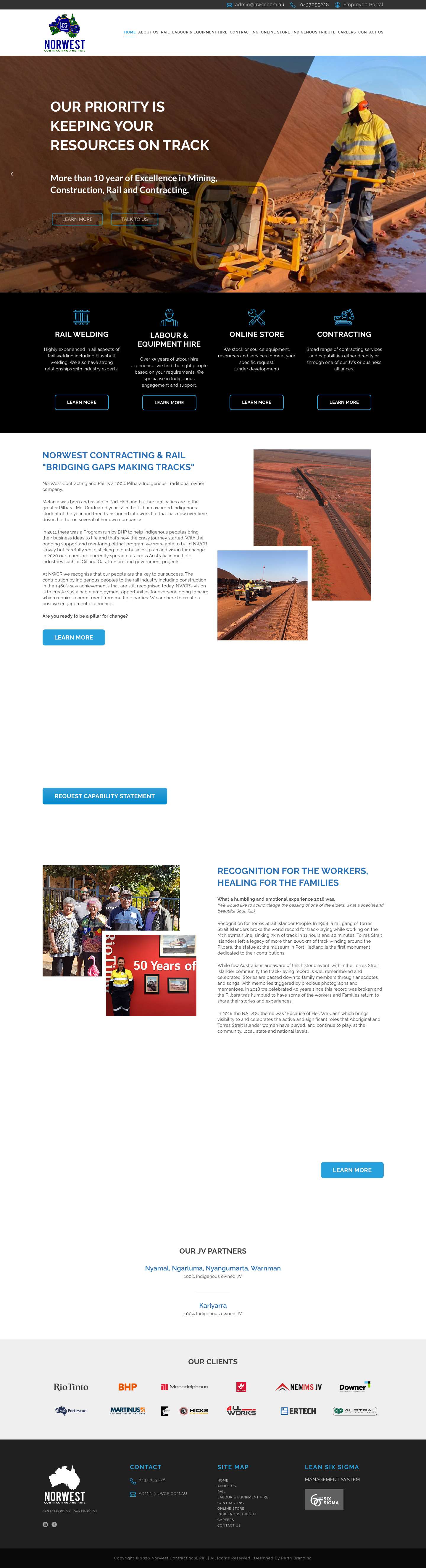 Norwest Contracting & Rail - Full Screenshot