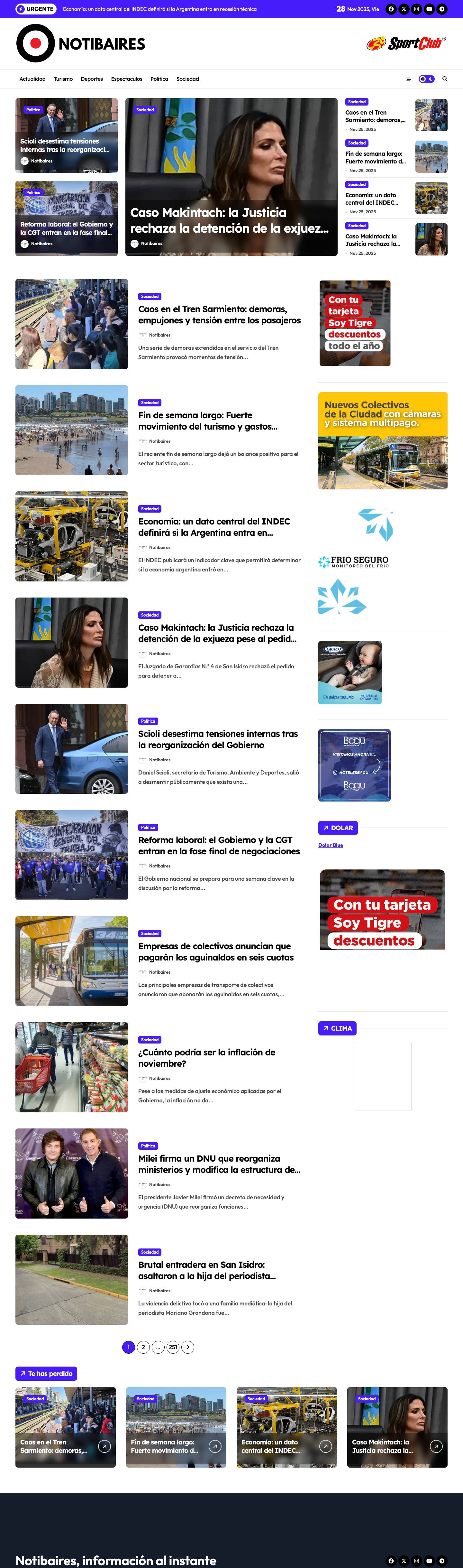 Notibaires, información al instante - - Full Screenshot