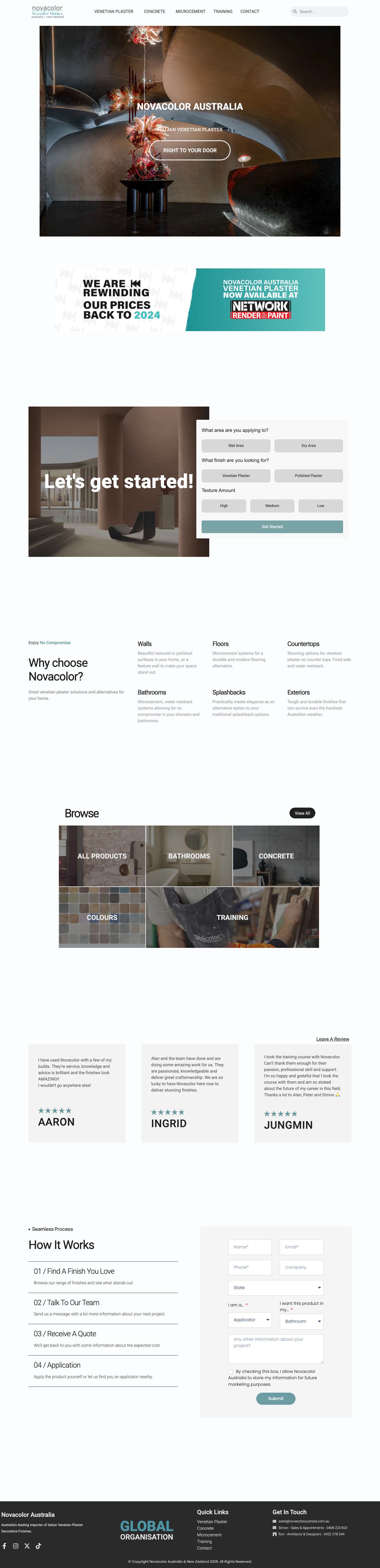 Novacolor Australia | Venetian Plaster - Full Screenshot