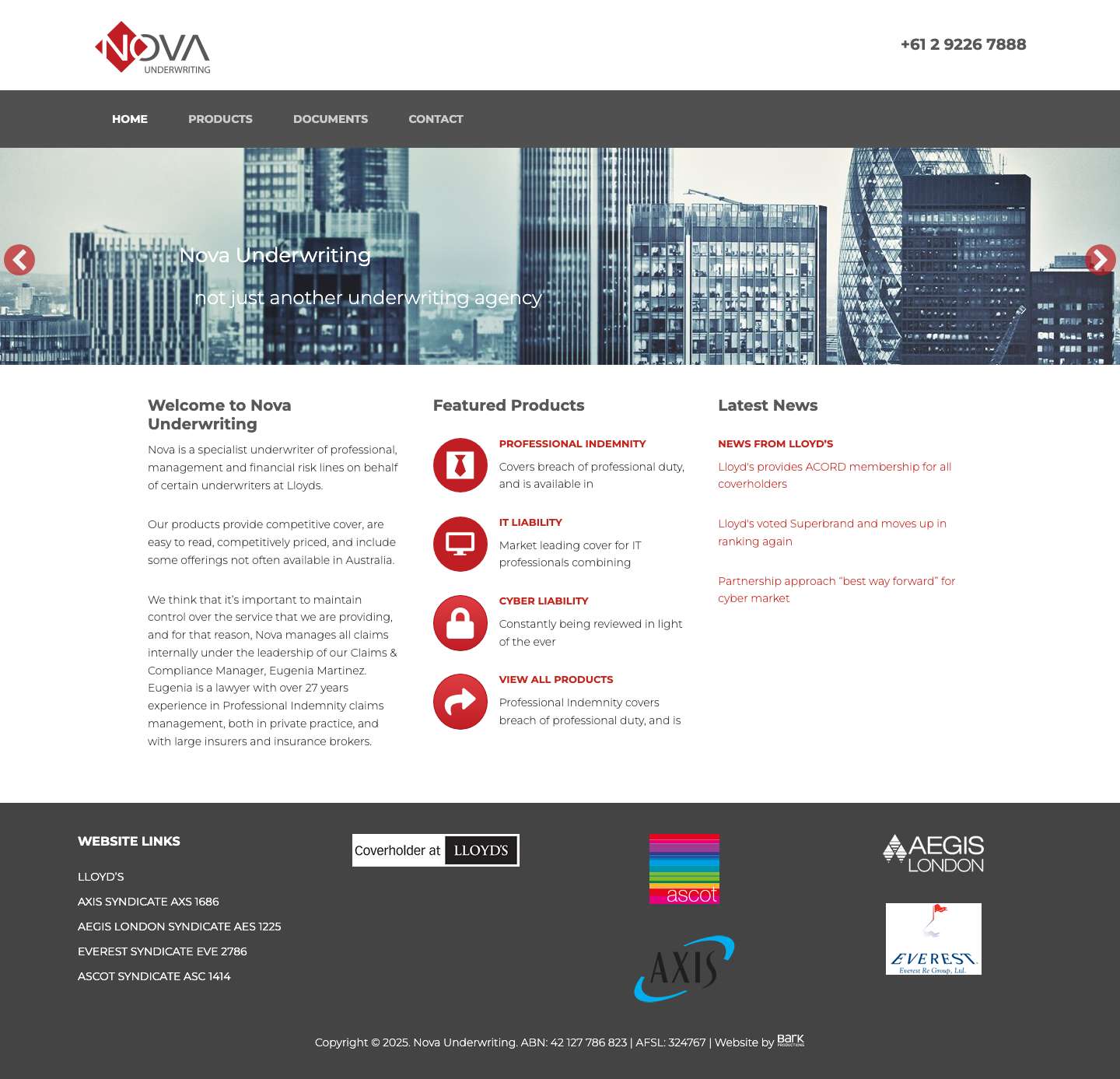 Home - Nova Underwriting - Full Screenshot