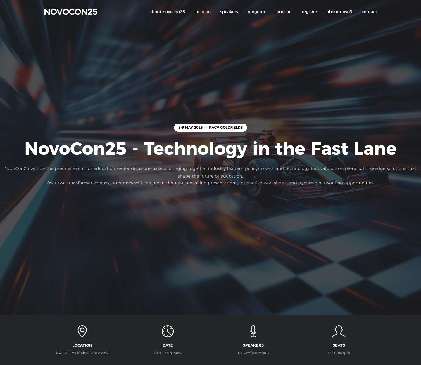 NovoCon25 – Technology in the Fast Lane - Full Screenshot