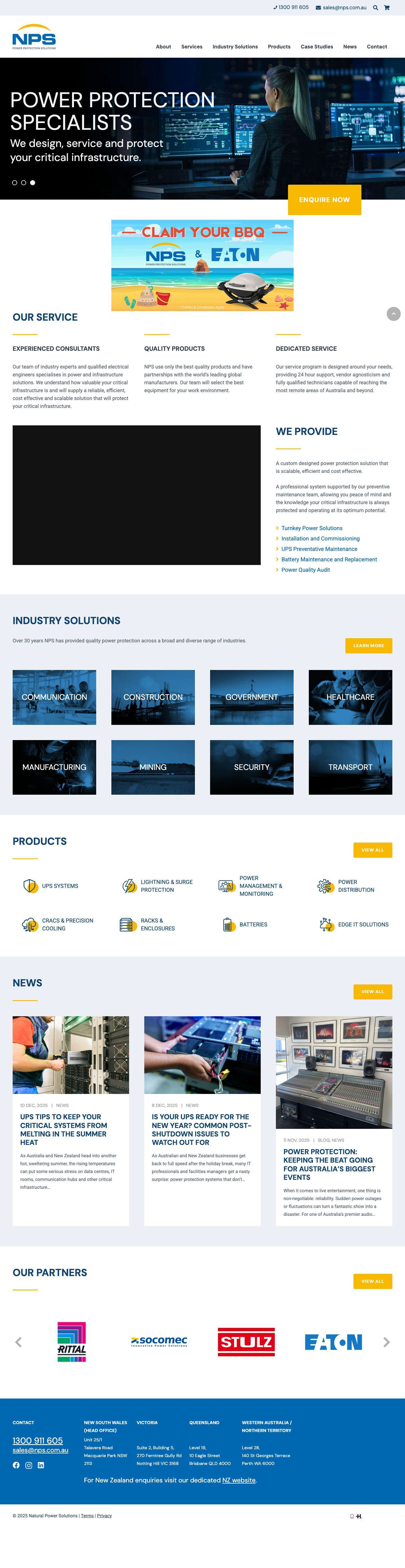 NPS | Power Management & Protection Products - Full Screenshot