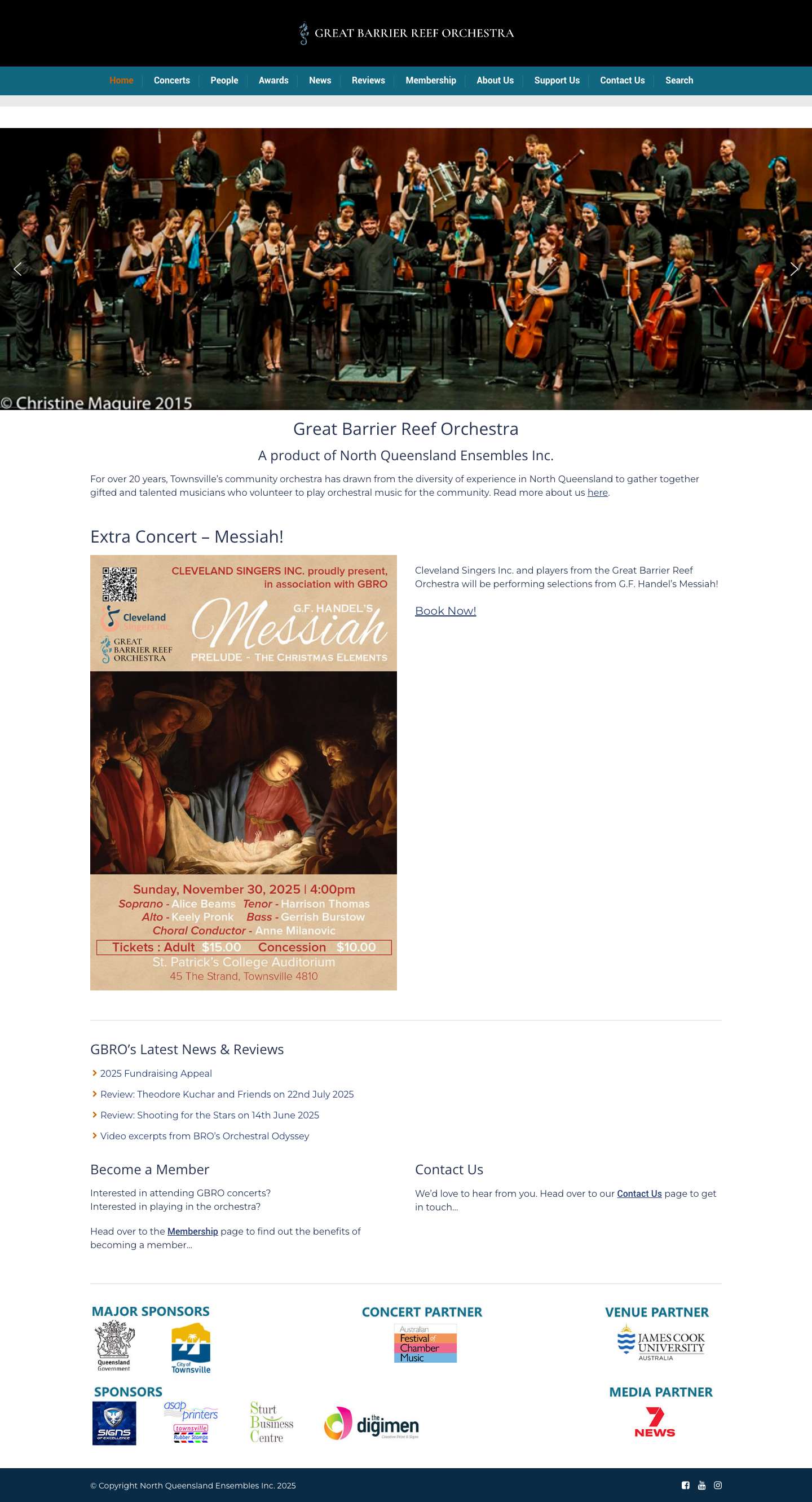 Great Barrier Reef Orchestra – Townsville's Community Orchestra - Full Screenshot