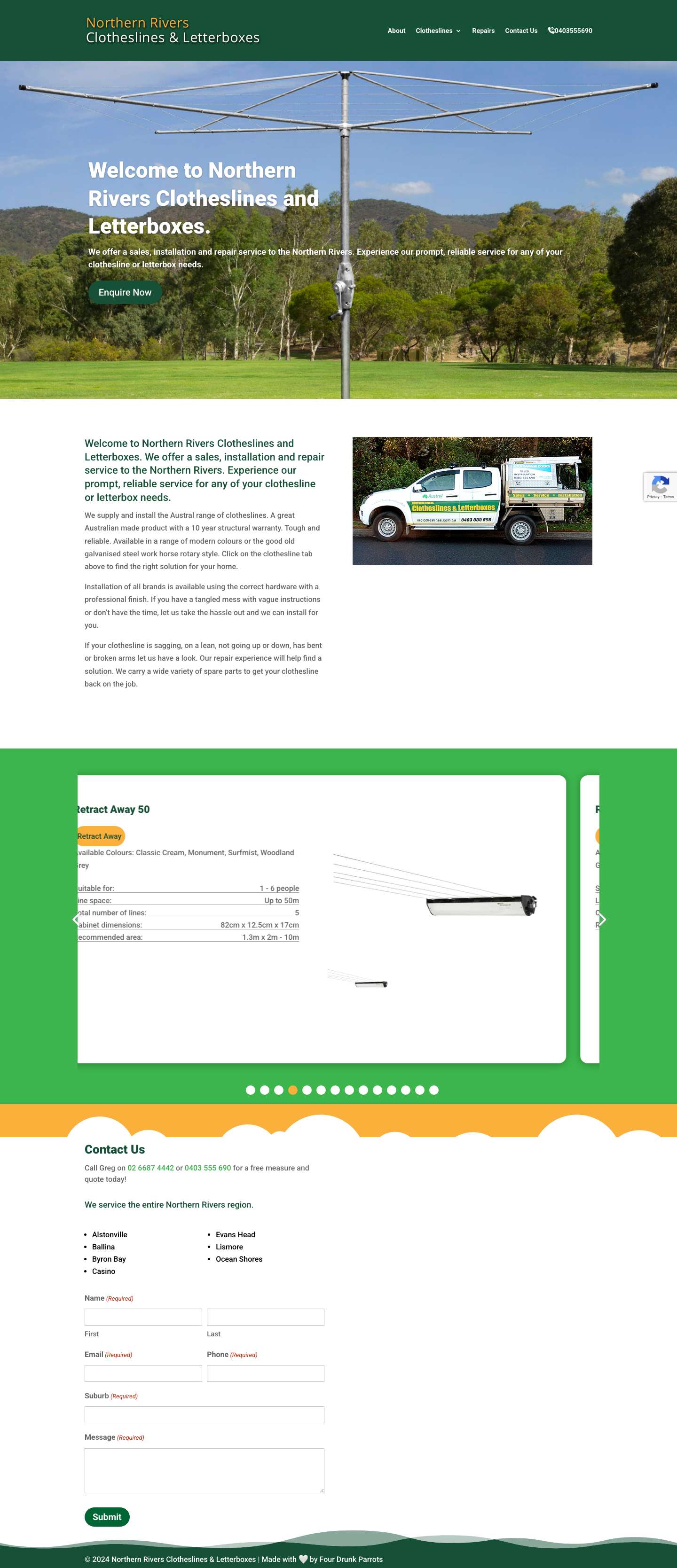 Home - Northern Rivers Clotheslines & Letterboxes - Full Screenshot