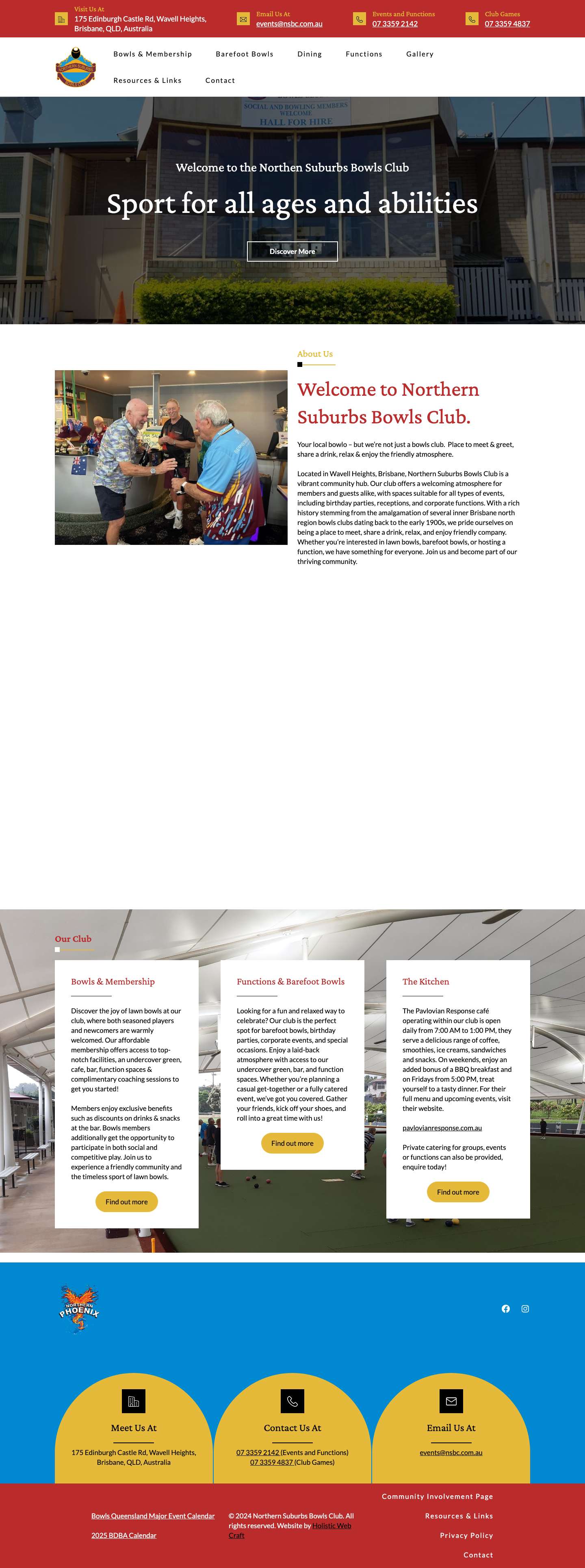 Northern Suburbs Bowls Club - Full Screenshot