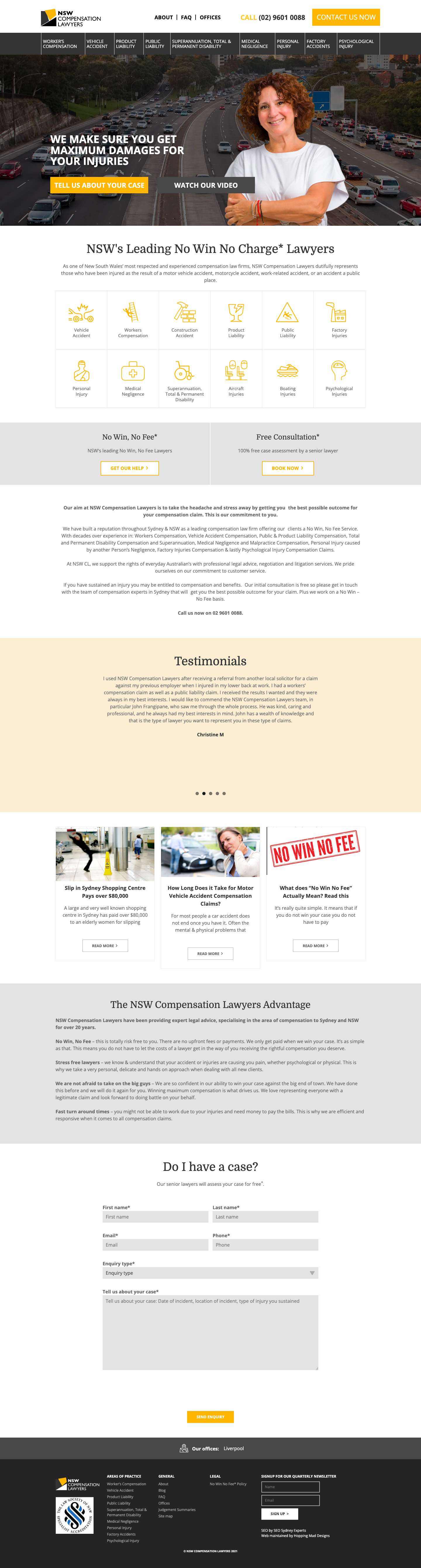 Workers Compensation & Personal Injury Lawyers Sydney | NSW Compensation Lawyers - Full Screenshot