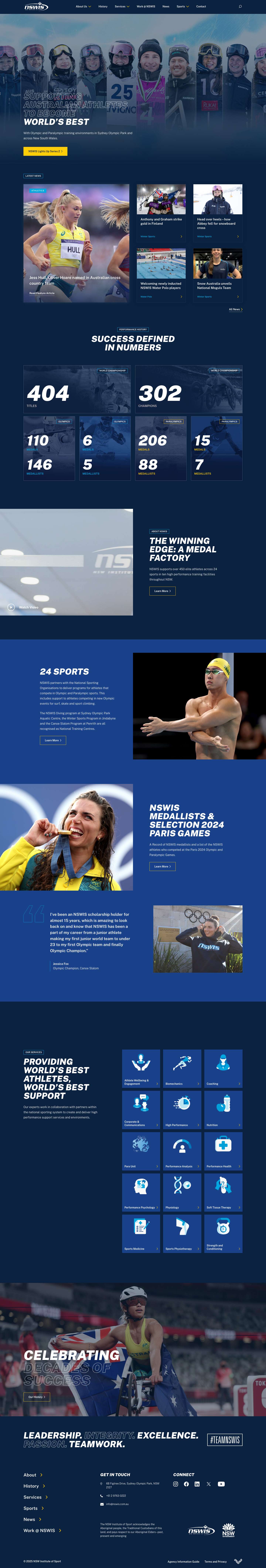 SUPPORTING AUSTRALIAN ATHLETES TO BECOME WORLD’S BEST - Full Screenshot