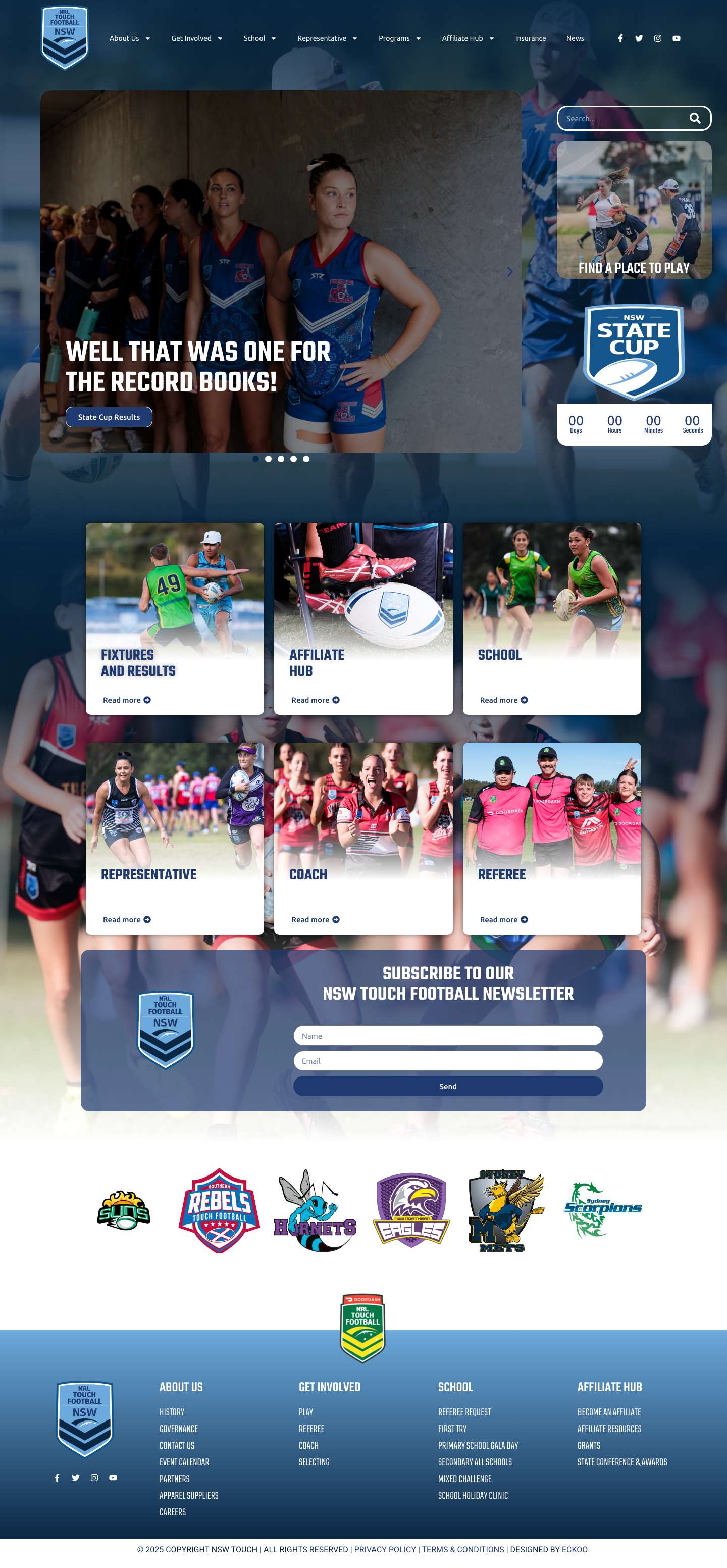 Home - NSW Touch - Full Screenshot