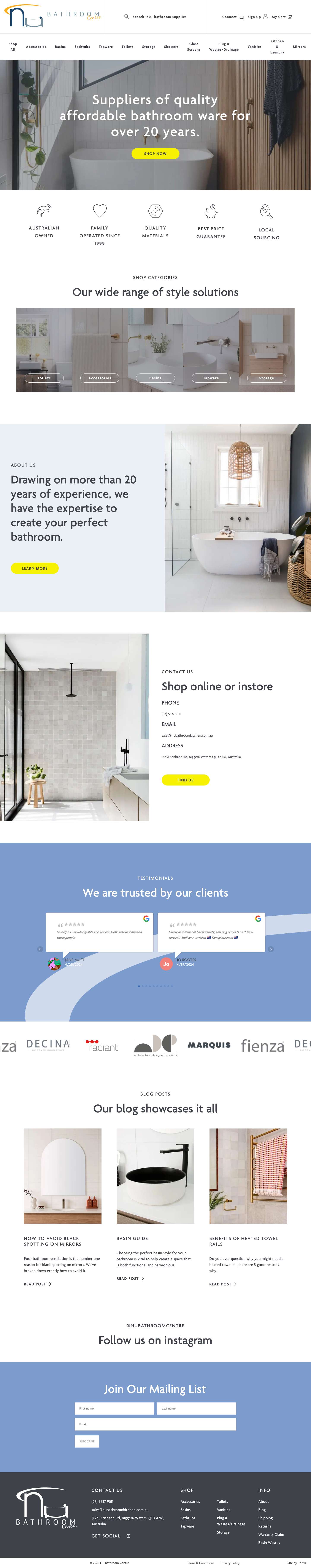 Nu Bathroom Centre Gold Coast - Full Screenshot