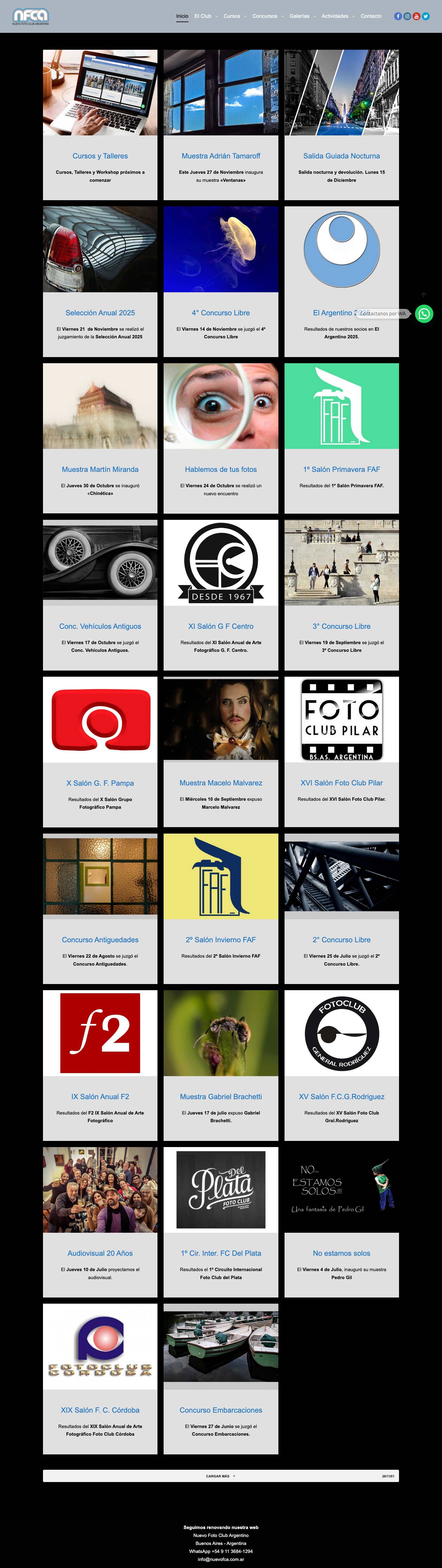 Nuevo Foto Club Argentino - Cursos, Talleres y Workshop de Fotografía; Concursos, Salidas, Charlas, etc. Donde Vivís la Fotografía - Full Screenshot