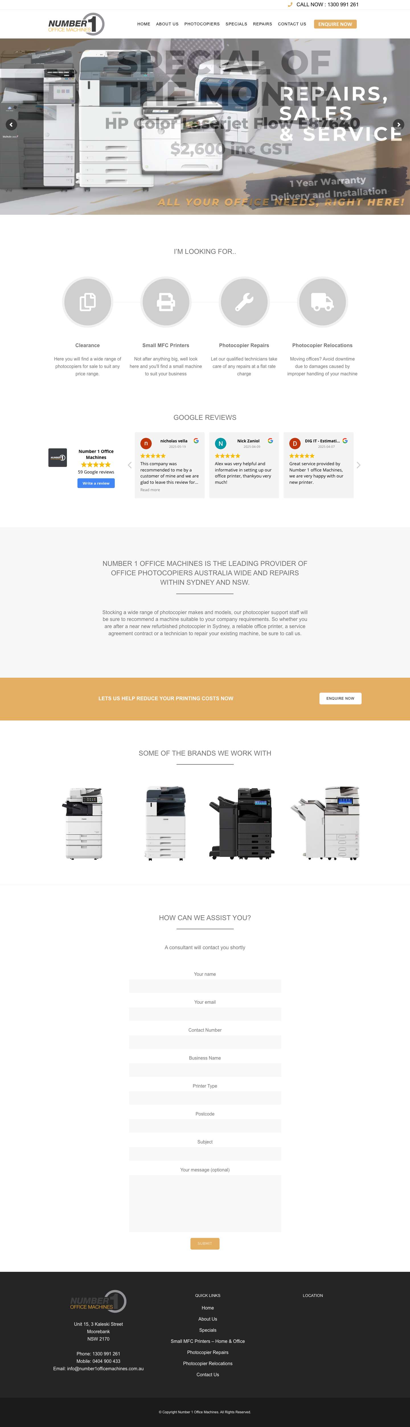 Sydney Photocopier, Office Printers | Sales, Service, Repairs - Full Screenshot