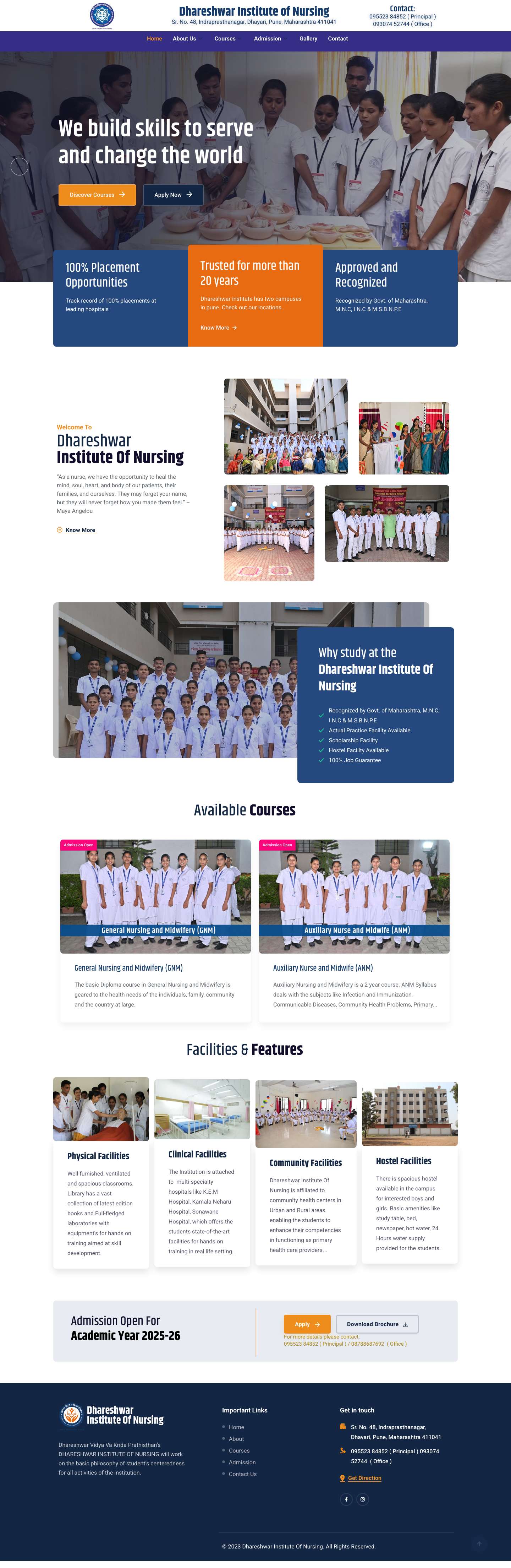 Dhareshwar Institute Of Nursing - Full Screenshot