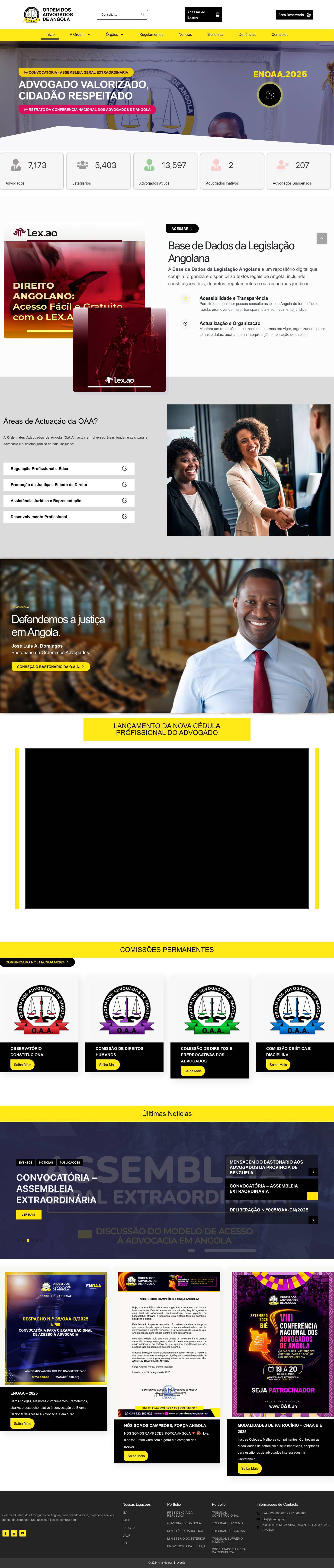 Ordem dos Advogados de Angola – Advogado valorizado, cidadão repeitado. - Full Screenshot