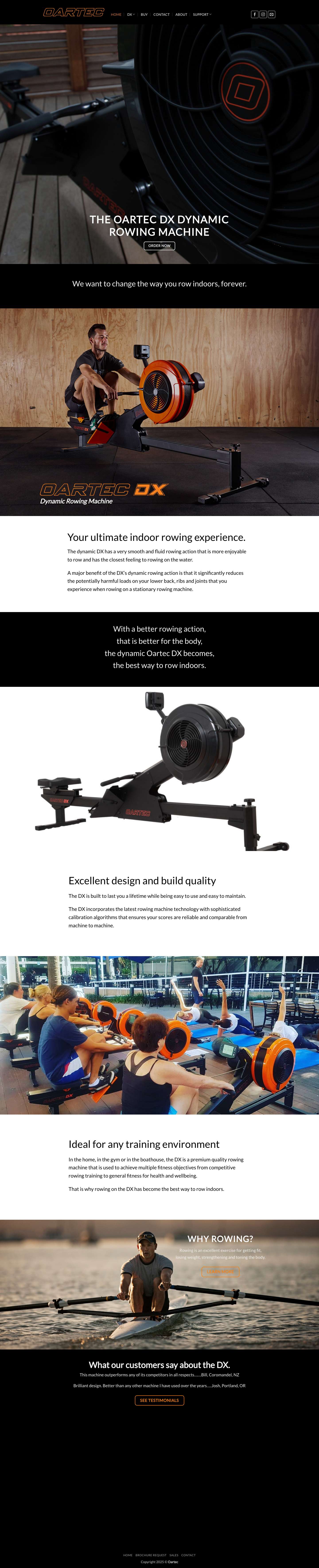 Oartec DX Dynamic Rowing Machine - Full Screenshot