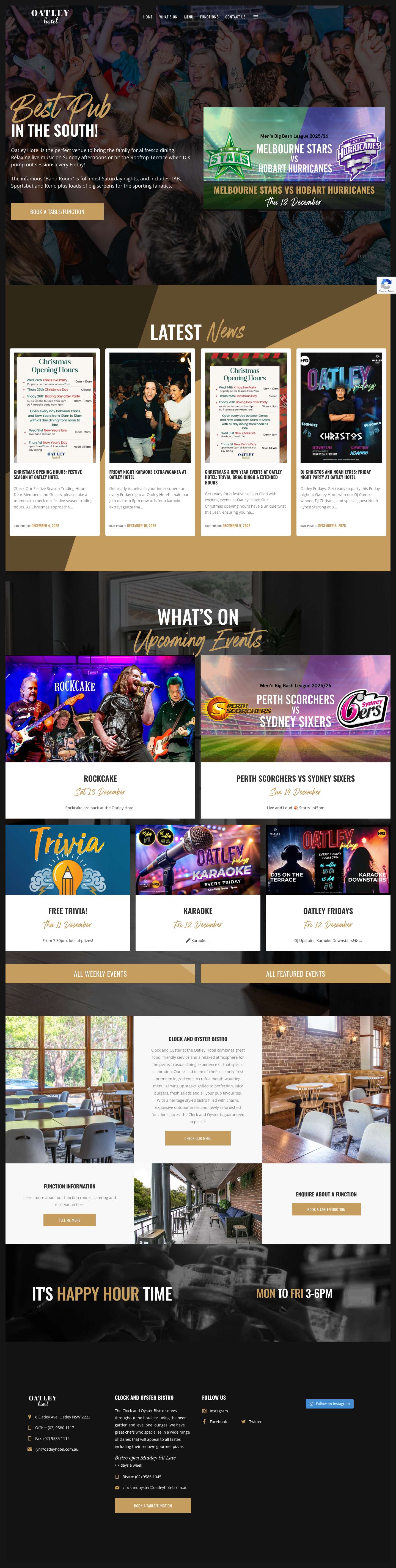 Discover the Best Pub in South Sydney - Oatley Hotel | Live Music, Al Fresco Dining & More! - Full Screenshot