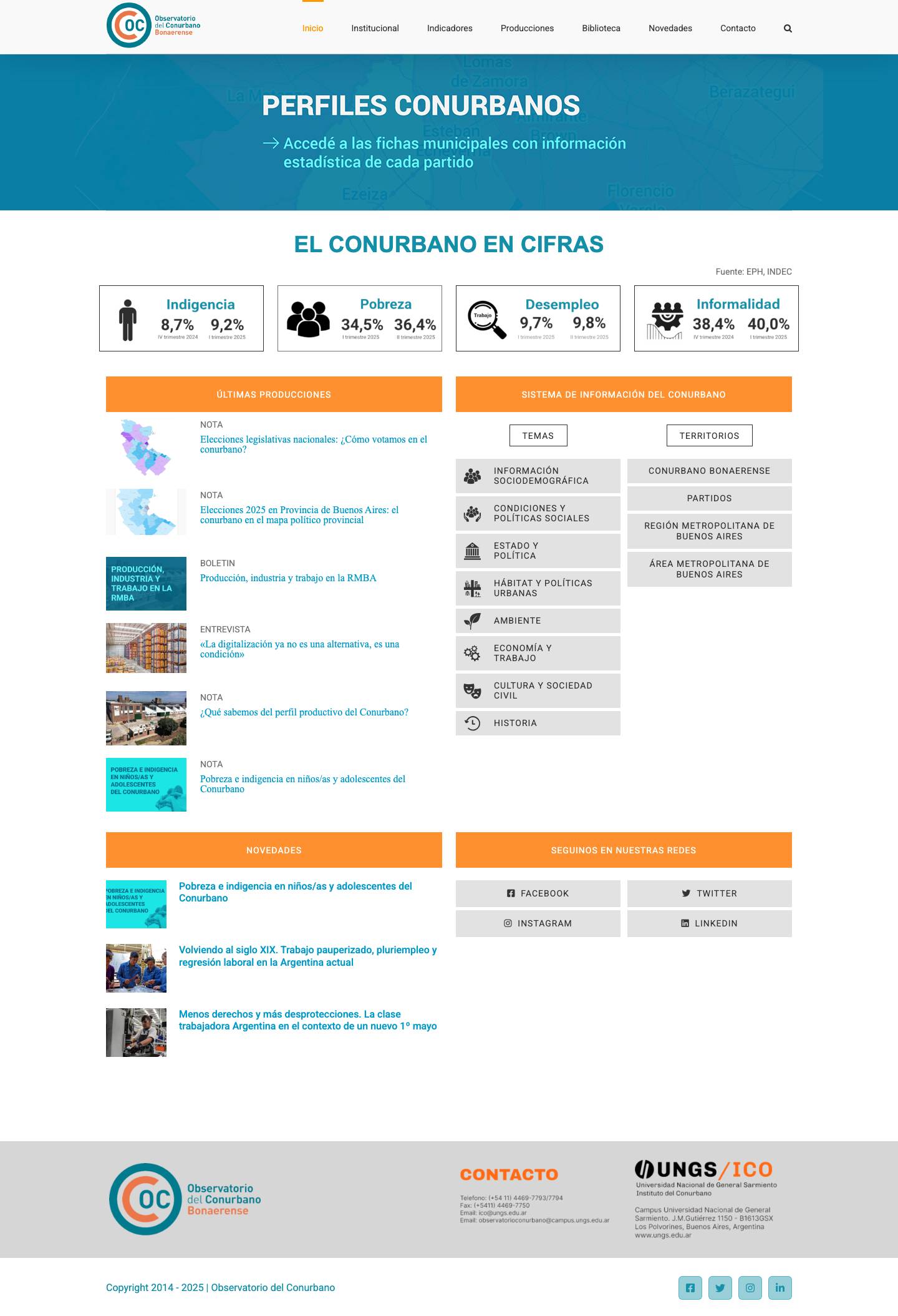 Observatorio del Conurbano Bonaerense – Una iniciativa del Instituto del Conurbano de la Universidad Nacional de Gral. Sarmiento - Full Screenshot