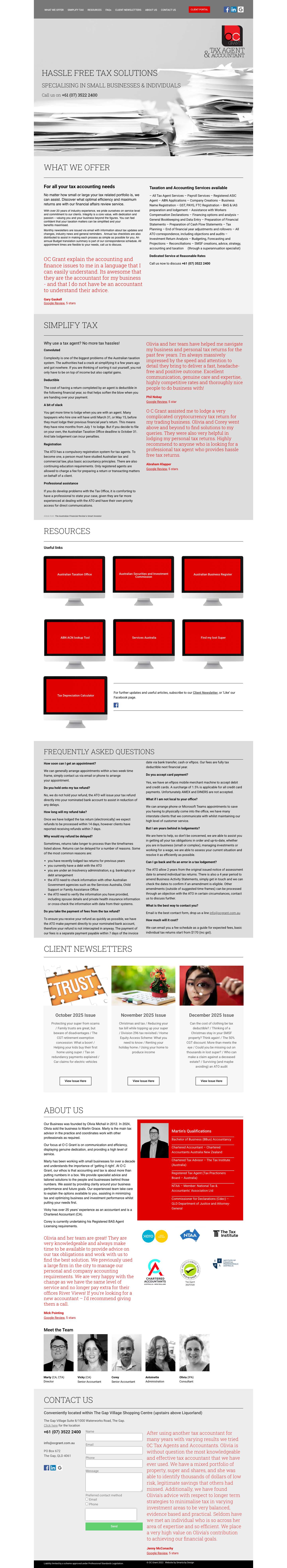 O C Grant – Tax Agent & Accountant - Full Screenshot