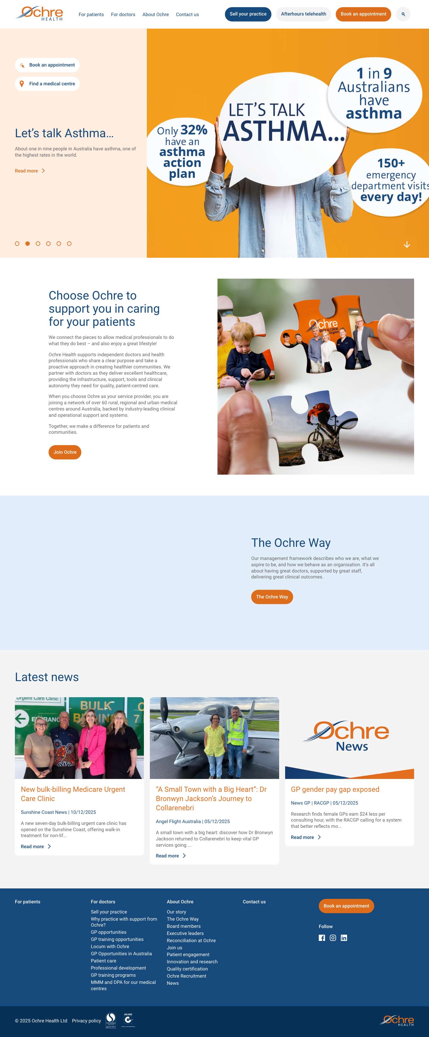 Home | Ochre HealthFacebookLinkedInOchre Health homeFacebookInstagramLinkedInISO9001 & JAS-ANZ accreditationCloseCloseCloseCloseClose - Full Screenshot