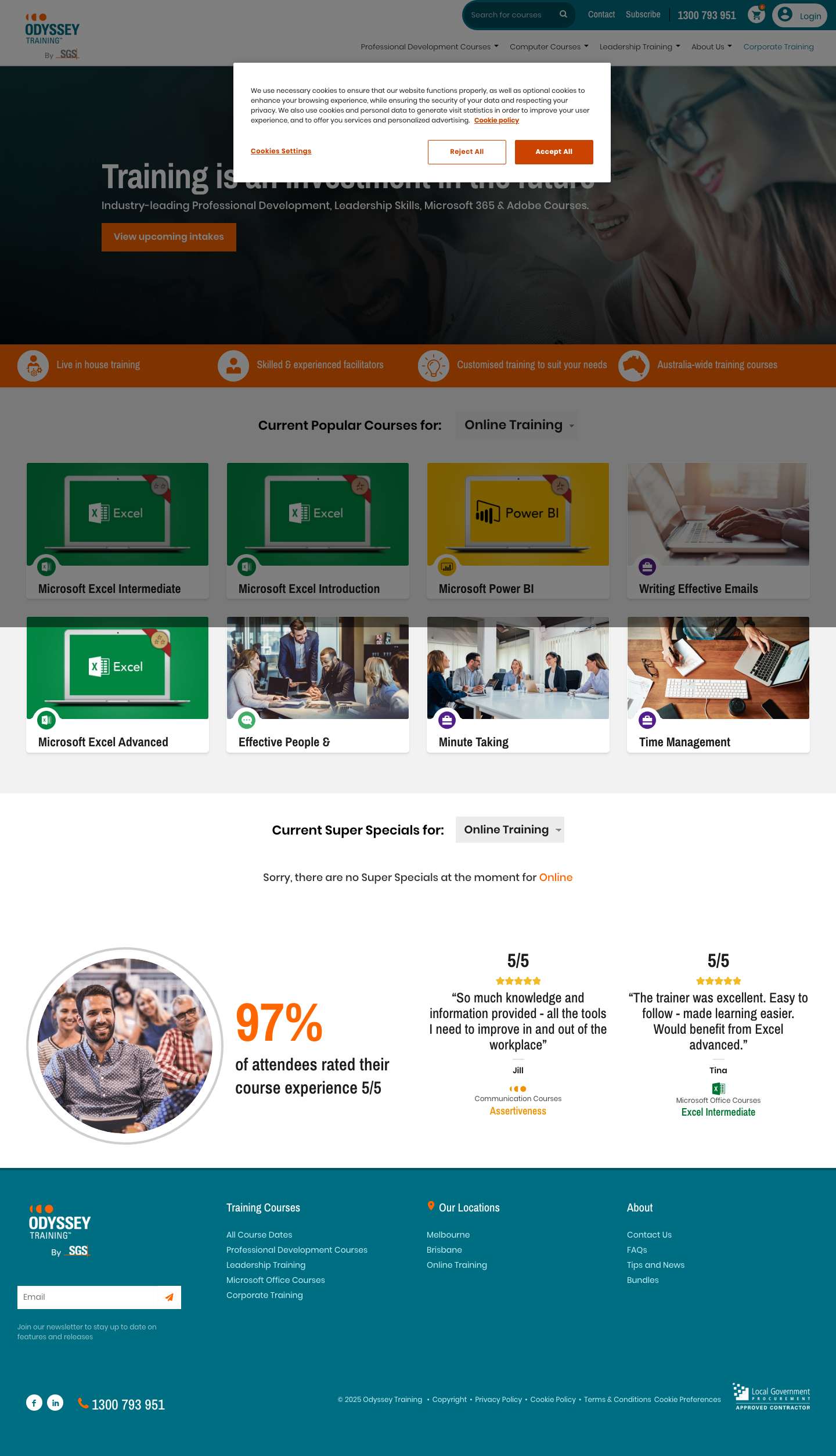 Professional Development Courses Australia | Odyssey Training - Full Screenshot