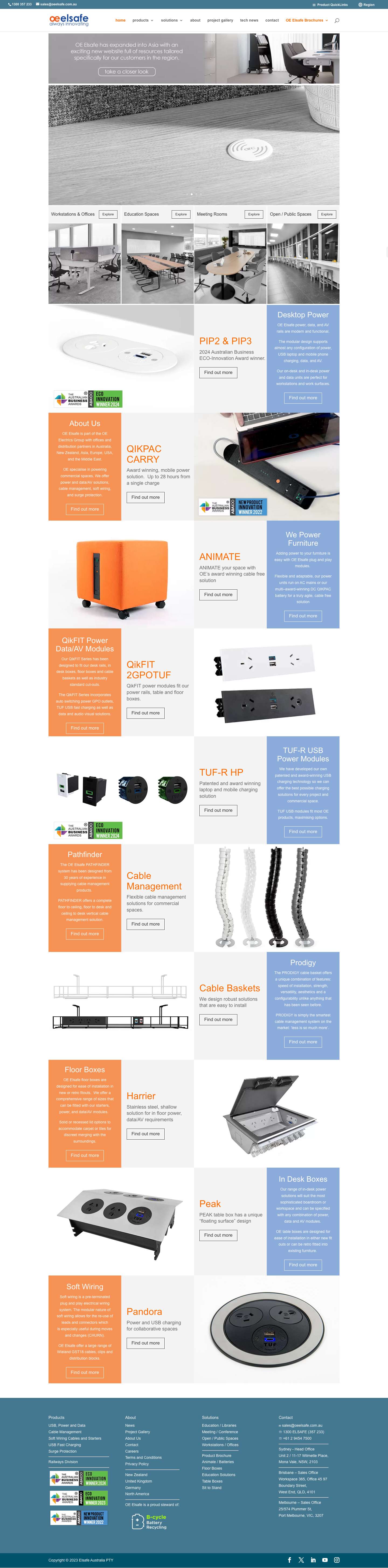 ECO-Award-Winning Soft Wiring and Mobile Office Power Solutions - Full Screenshot