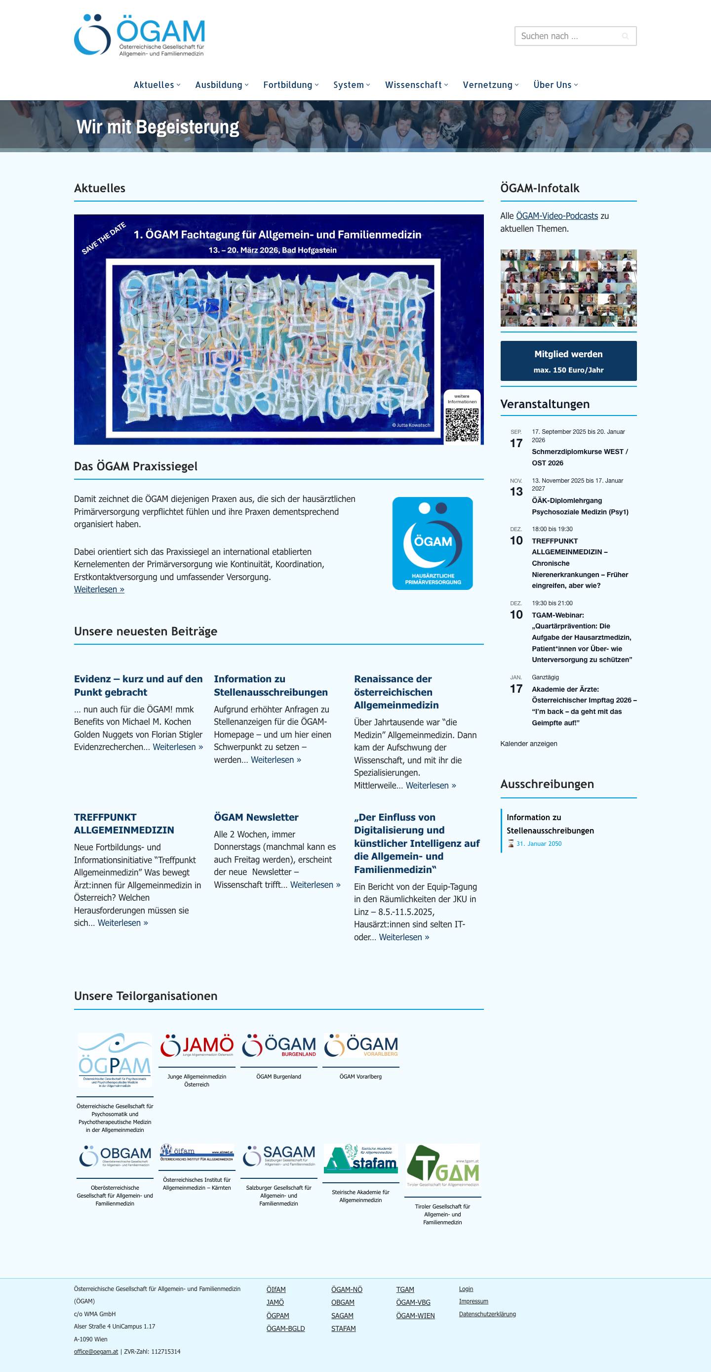 ÖGAM – Österreichische Gesellschaft für Allgemein- und Familienmedizin - Full Screenshot