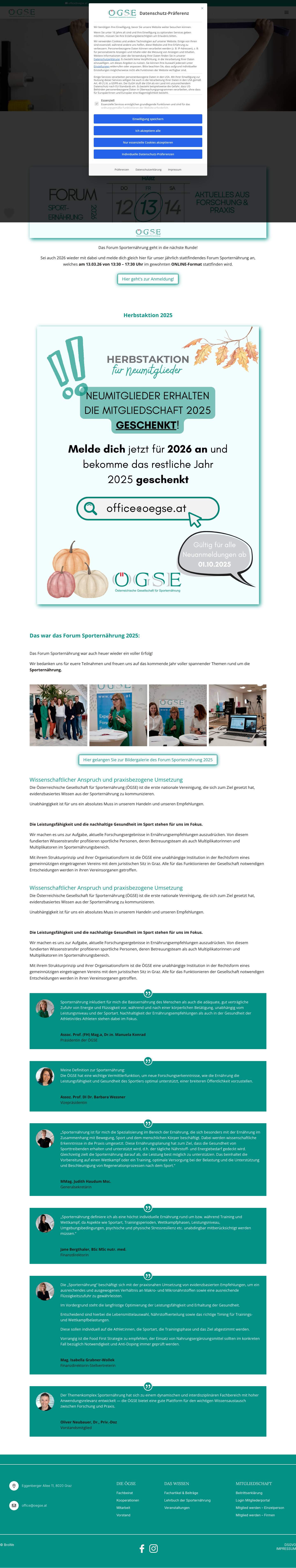 OEGSE - Österreichische Gesellschaft für Sporternährung - Full Screenshot